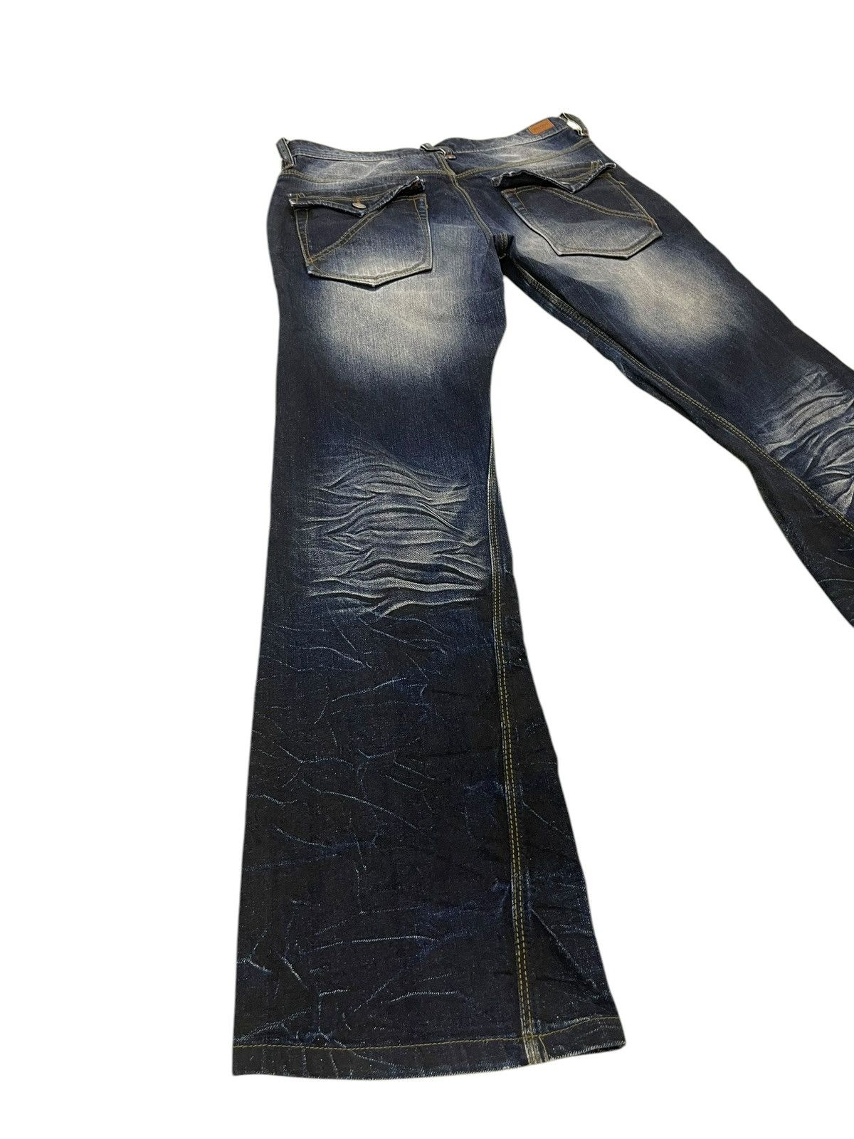Japanese Brand Flare Jeans Nicole Club Faded Clawmark Boot Cut 2🟦 Size US 31 - 11 Thumbnail