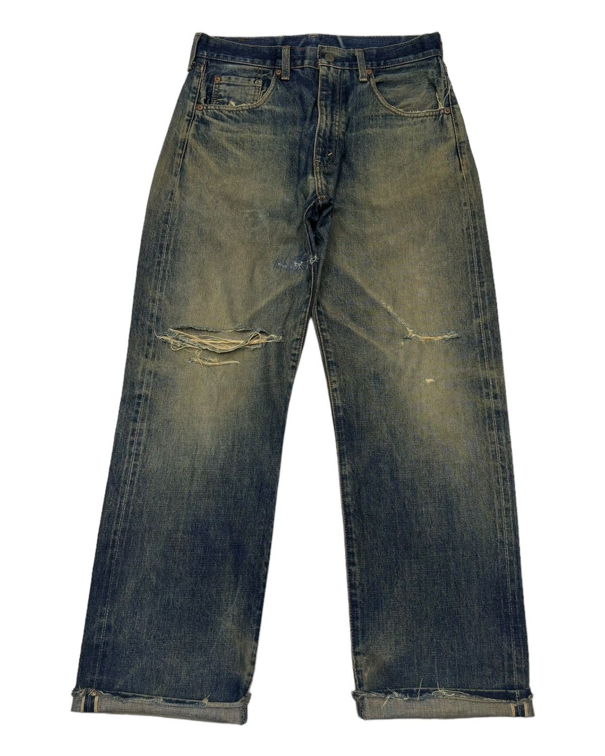 Levi's × Undercover Vintage Levis 502 Big E Selvedge Redline Distressed Denim Size US 31 - 1 Thumbnail