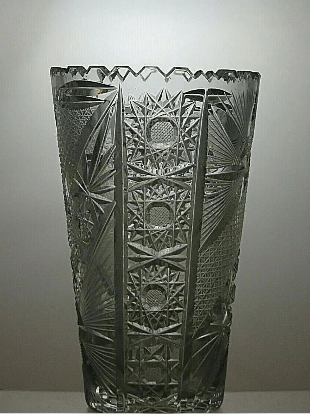 Poeme Bohemien Antique Bohemia Crystal Queen Lace Cut Unique Vase 8 1/8" Size ONE SIZE - 2 Thumbnail