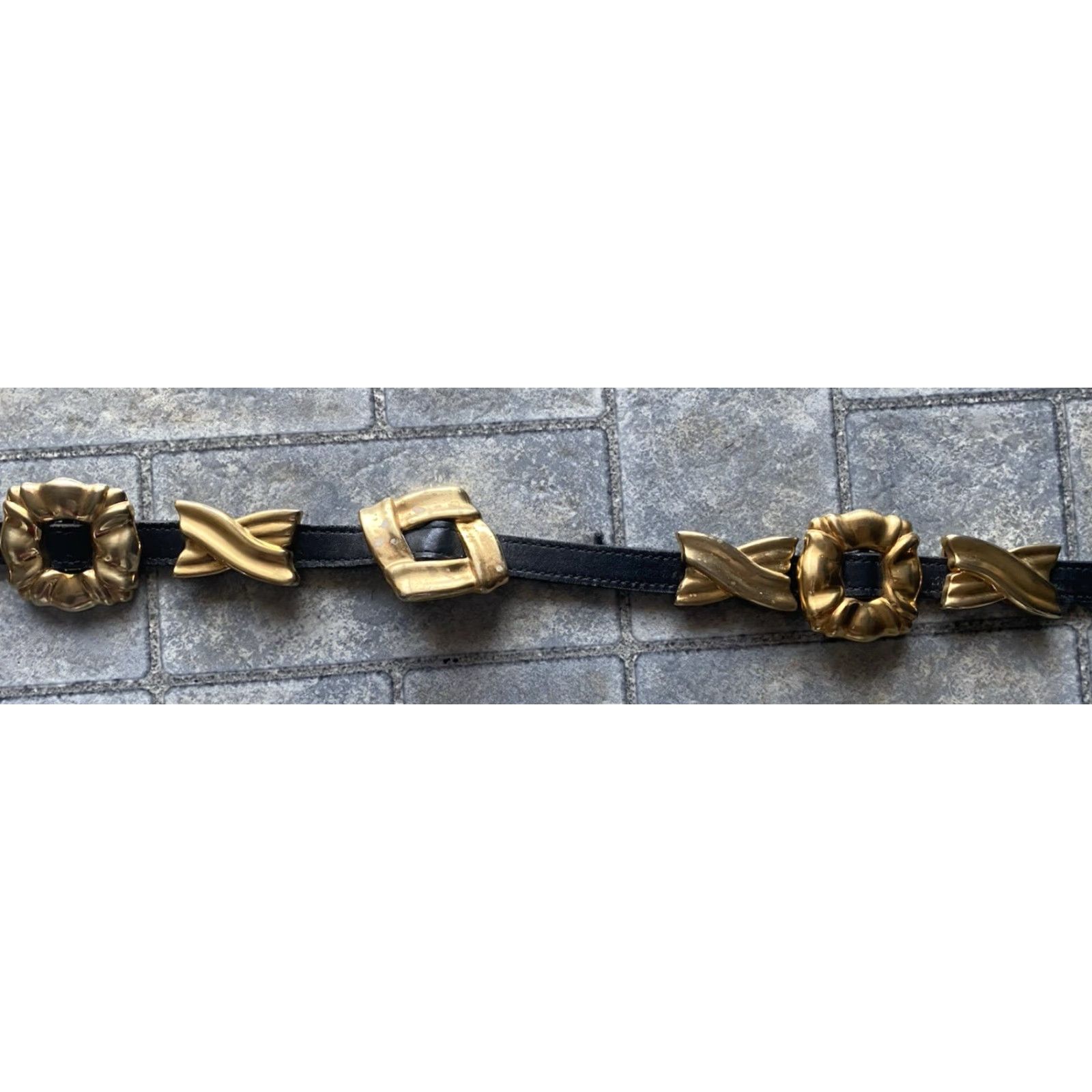 Brighton VINTAGE Brighton Belt Womens Waist Belt Leather Skinny Black 1994 90s Hardware Brass Size M Size ONE SIZE - 5 Thumbnail