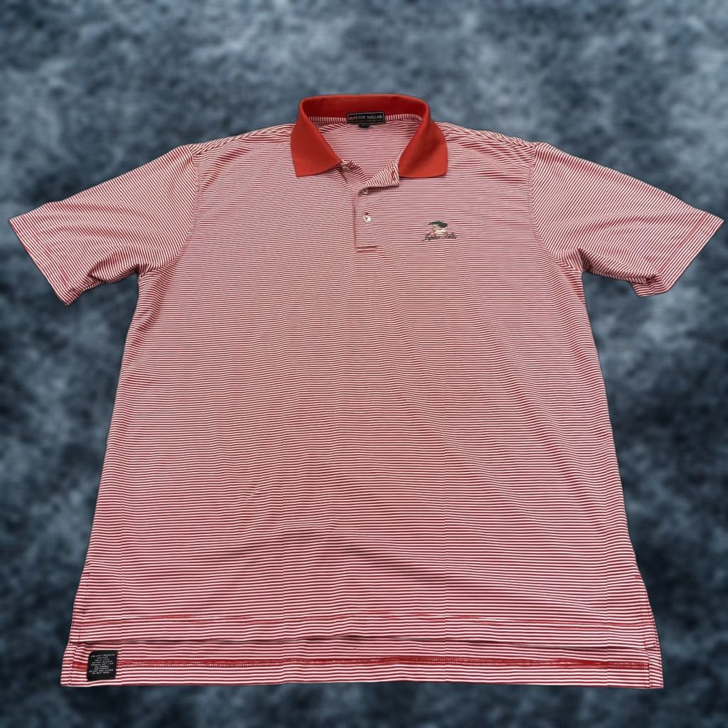 Peter Millar Peter Millar Golf Polo Shirt Mens L Red White Striped Summer Comfort Polo Size US L / EU 52-54 / 3 - 1 Thumbnail