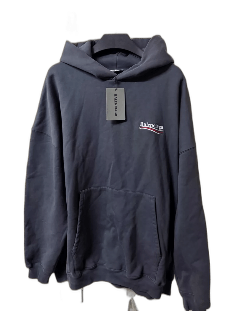Balenciaga Balenciaga Gray Logo Embroidered Hoodie Size S Size US S / EU 44-46 / 1 - 1 Thumbnail