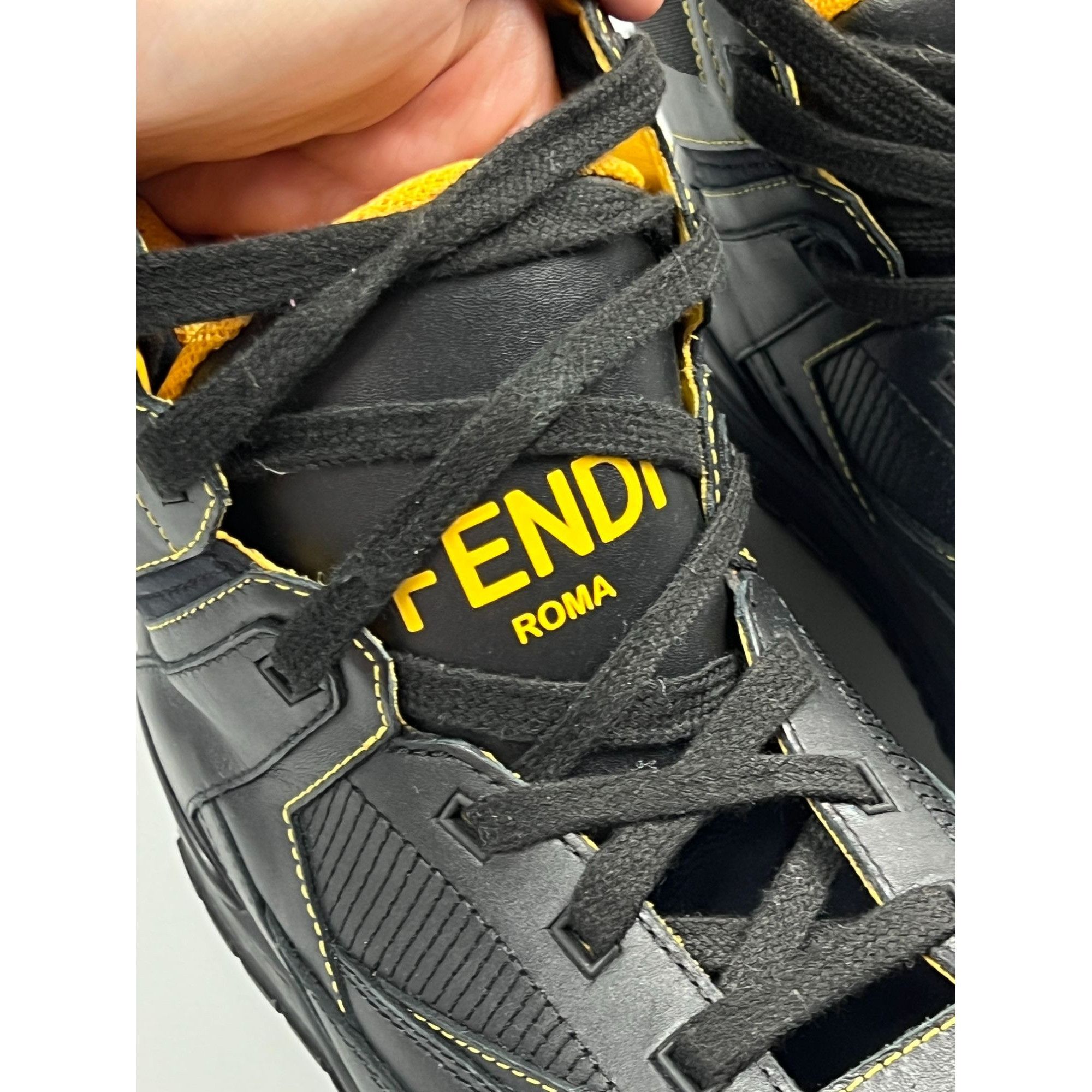 Fendi Fendi Roma Hi Top Leather Sneakers (Y0883) Size US 8 / EU 41 - 4 Thumbnail