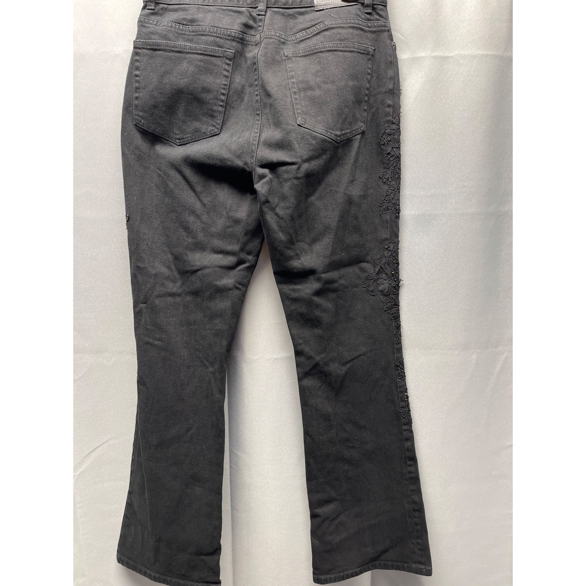 Lauren Ralph Lauren Lauren Ralph Lauren Women's Black Jeans Lace Side trim Flare Size 30" / US 8 / IT 44 - 3 Thumbnail