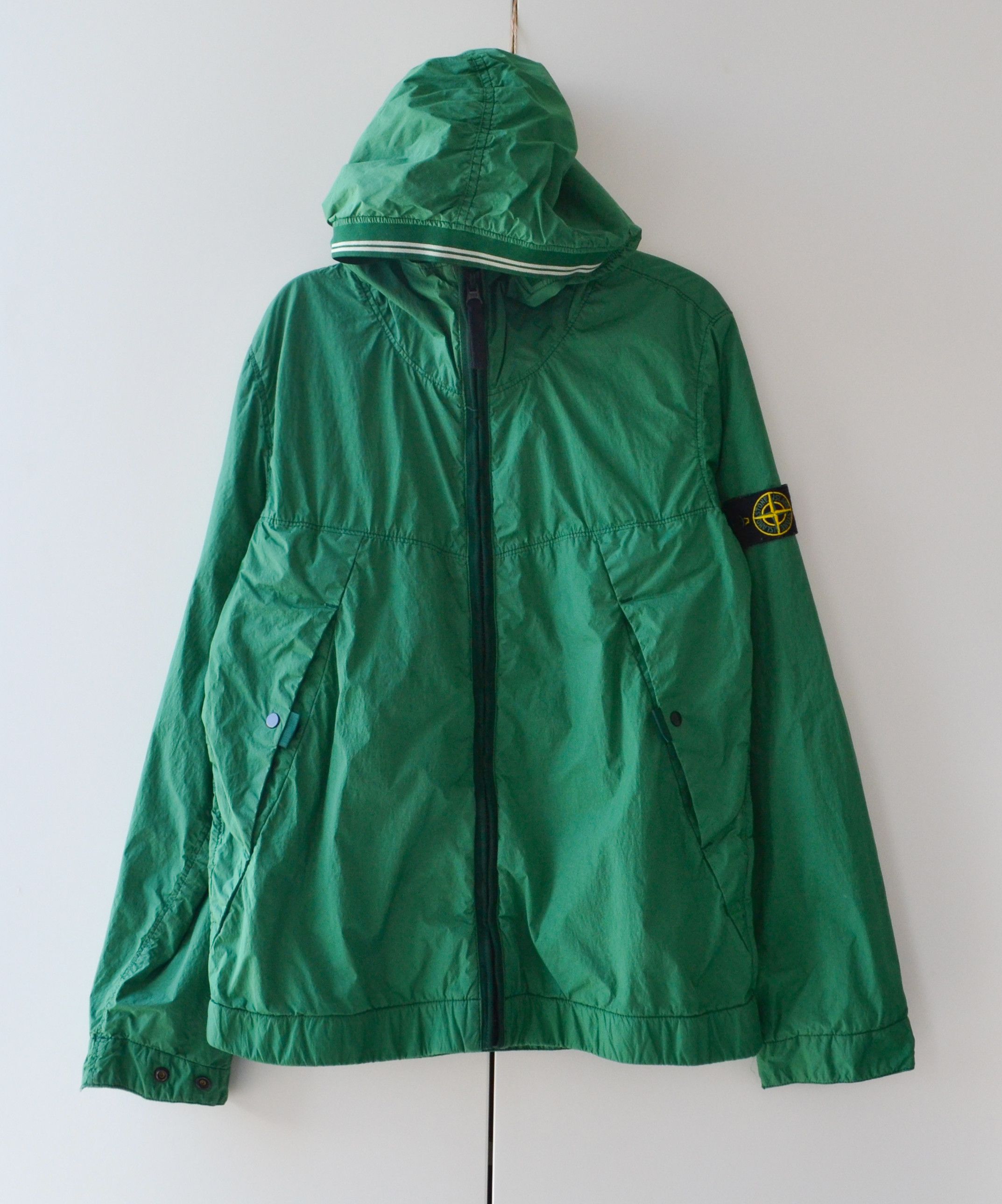 image of Stone Island Junior Jacket Nylon Full Zip Lining Hooded in Green, Men's (Size 2XS)