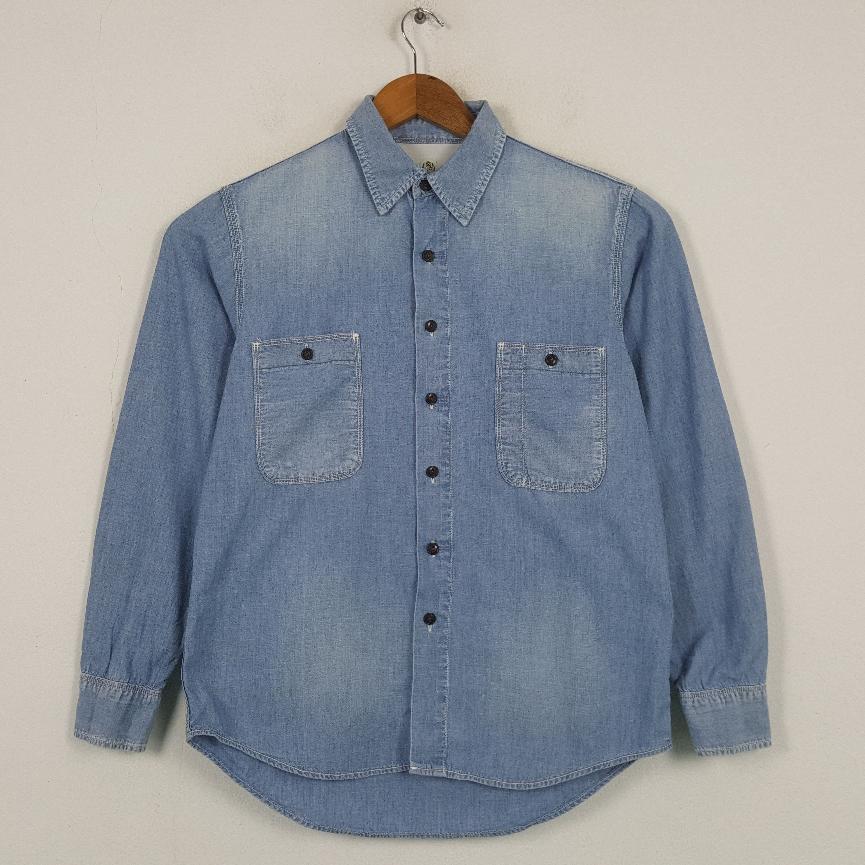 Japanese Brand × Vintage Vintage KATO Japanese Brand Denim Polos Shirt 31 Size US M / EU 48-50 / 2 - 1 Thumbnail