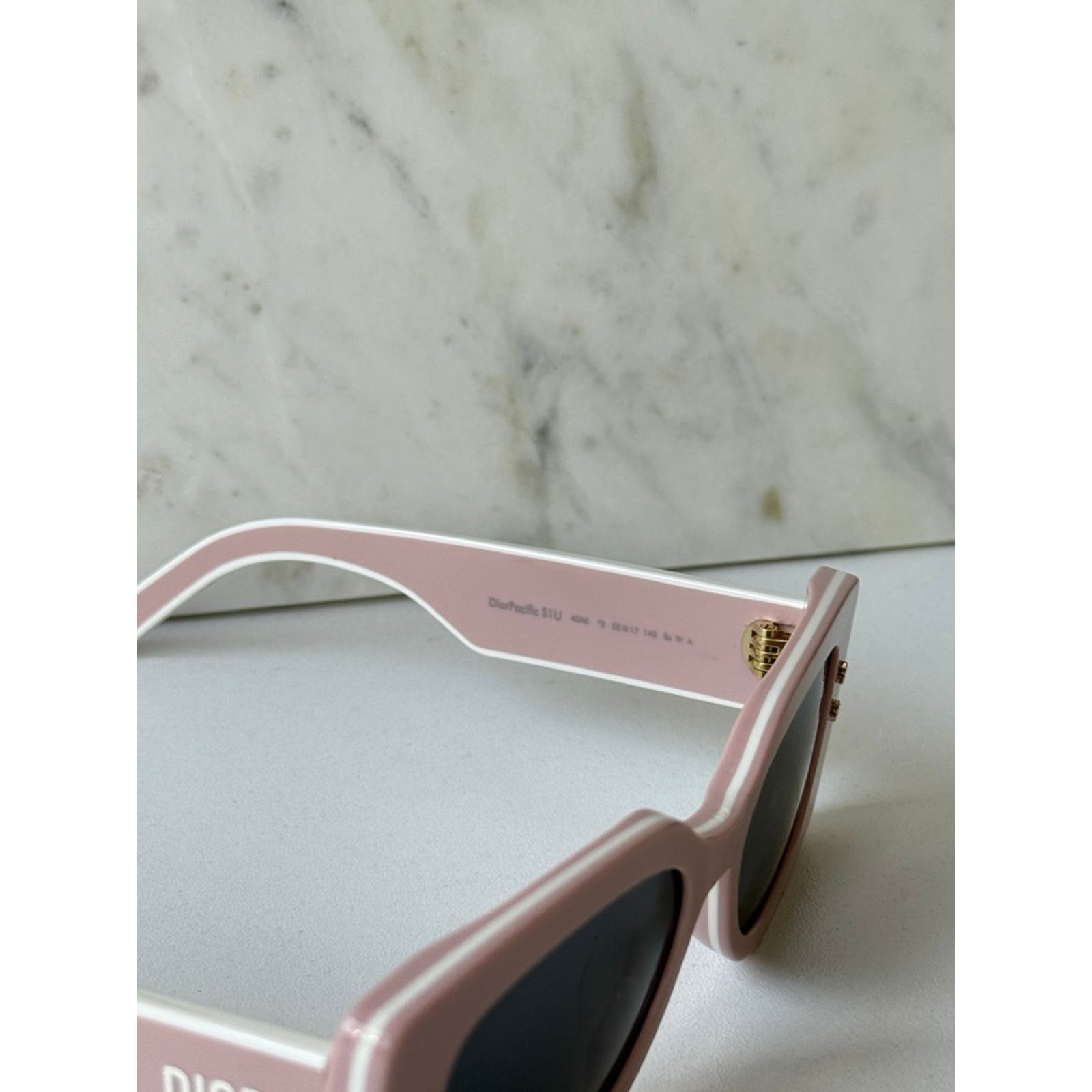 Dior NEW Dior Pacific S1U Logo Sunglasses in Mauve Powder Pink Size ONE SIZE - 9 Thumbnail