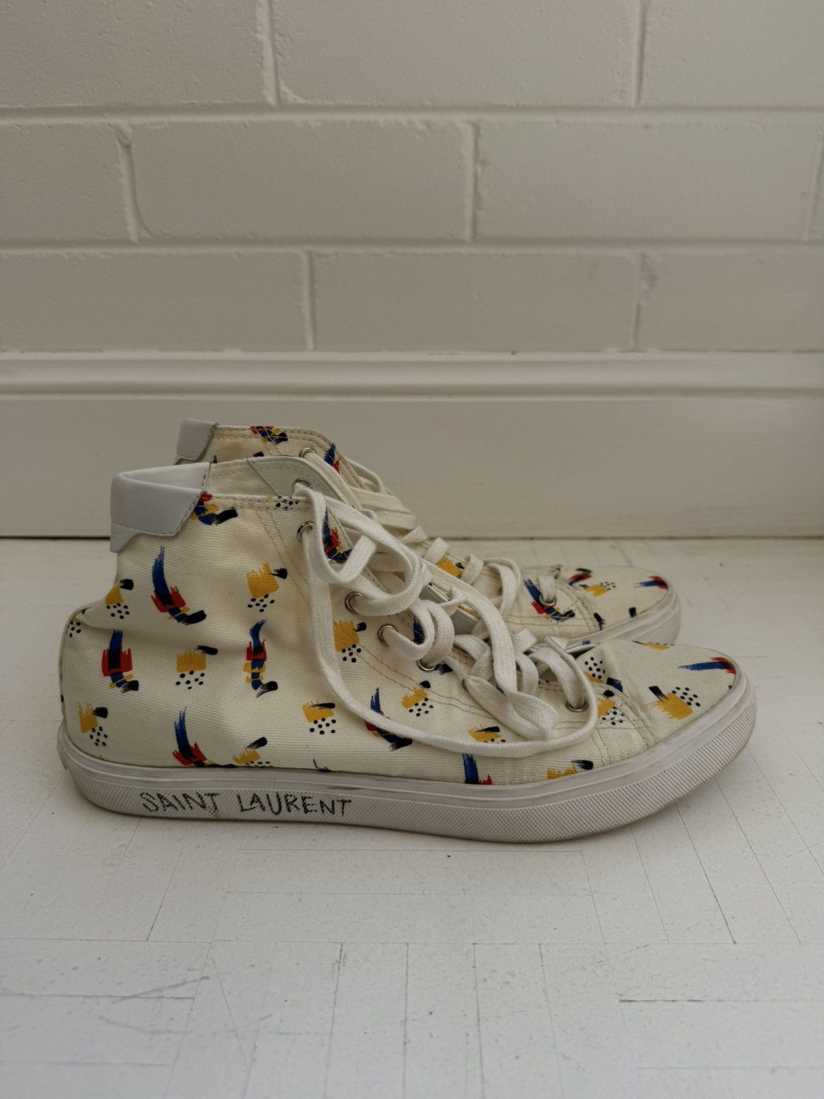 Yves Saint Laurent YSL mid top sneakers barely worn Size US 10 / EU 43 - 1 Thumbnail