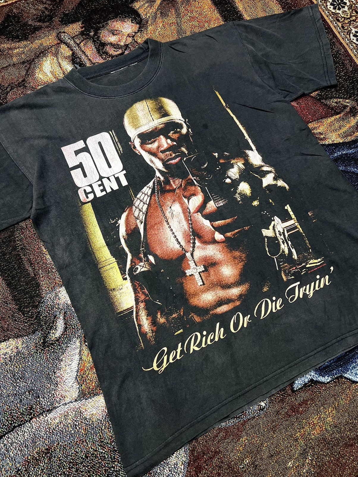Rap Tees 50 Cent Rap Tee "Get Rich or Die Tryin" Size US XL / EU 56 / 4 - 2 Thumbnail