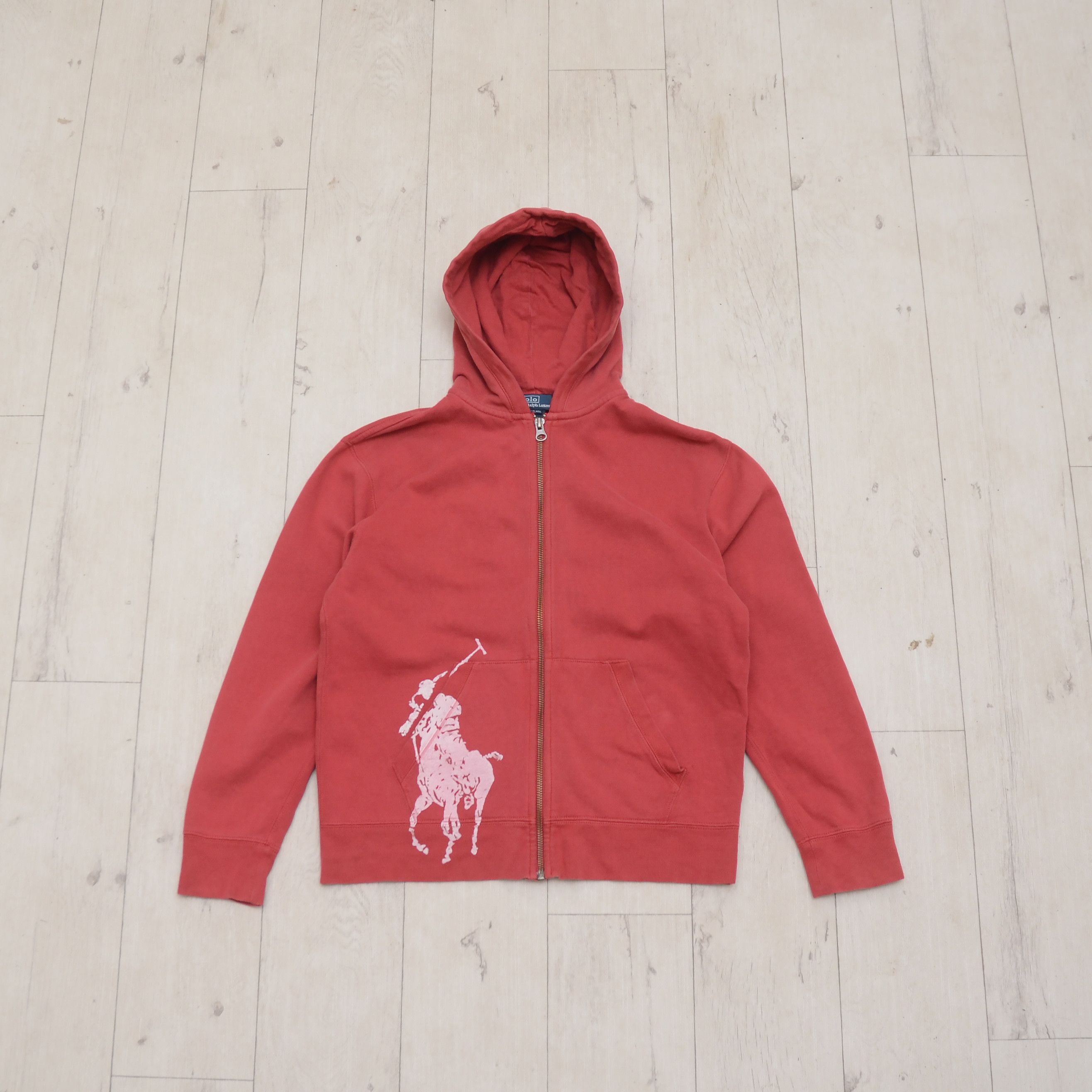 Polo Ralph Lauren Vintage Ralph Lauren Hoodie Women’s XS-S Red Zip-Up Big Pony Size S / US 4 / IT 40 - 1 Thumbnail