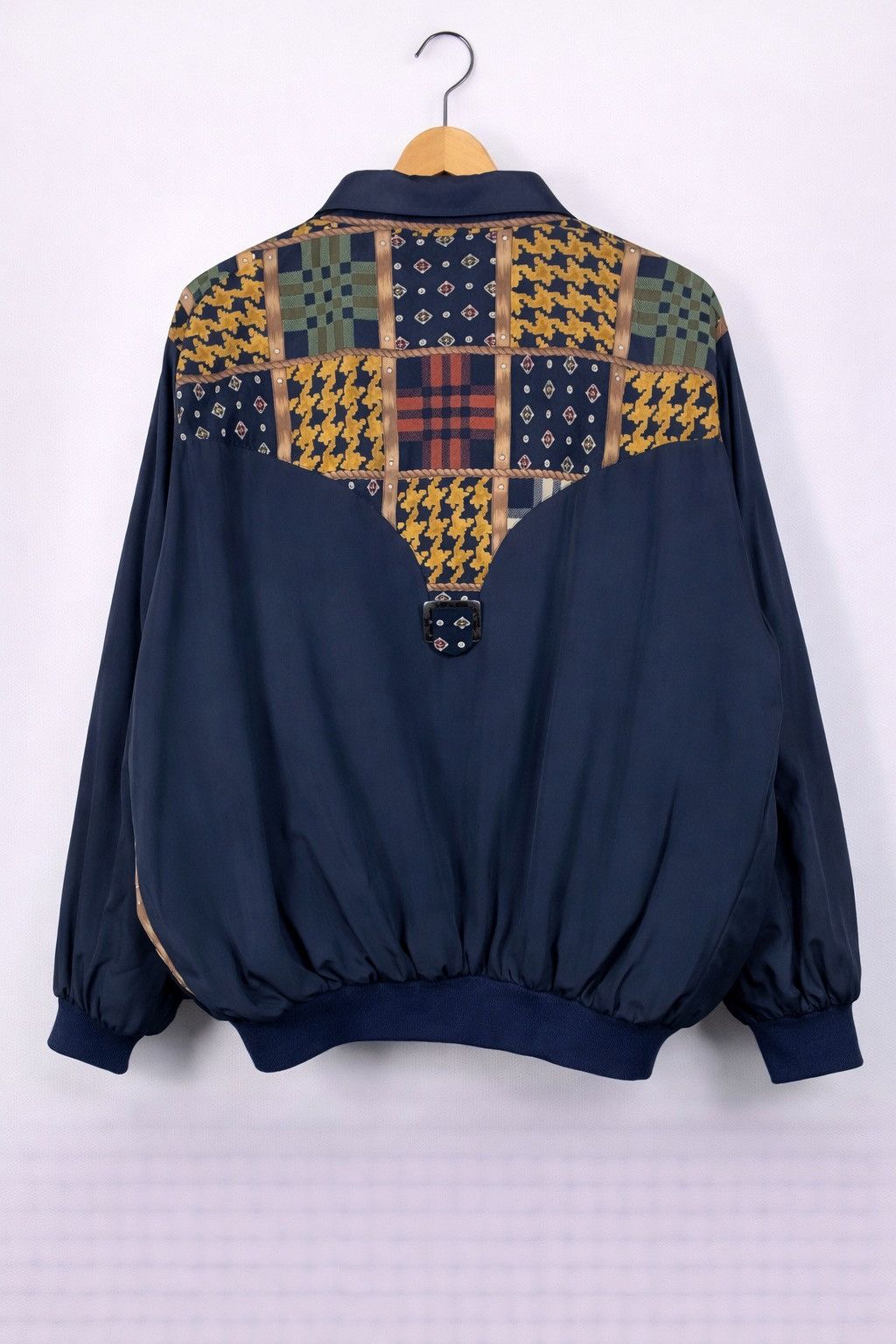 Vintage Vintage Patchwork Bomber Jacket with Zip Front Ribbed Cuffs Size US L / EU 52-54 / 3 - 2 Thumbnail