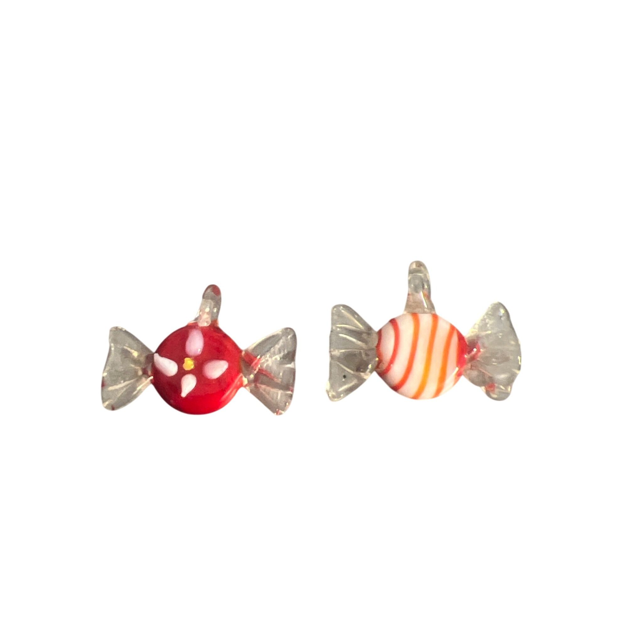 Other Set of 2 Glass Candy Pendants Charms Earrings Ornaments Red Size ONE SIZE - 4 Thumbnail