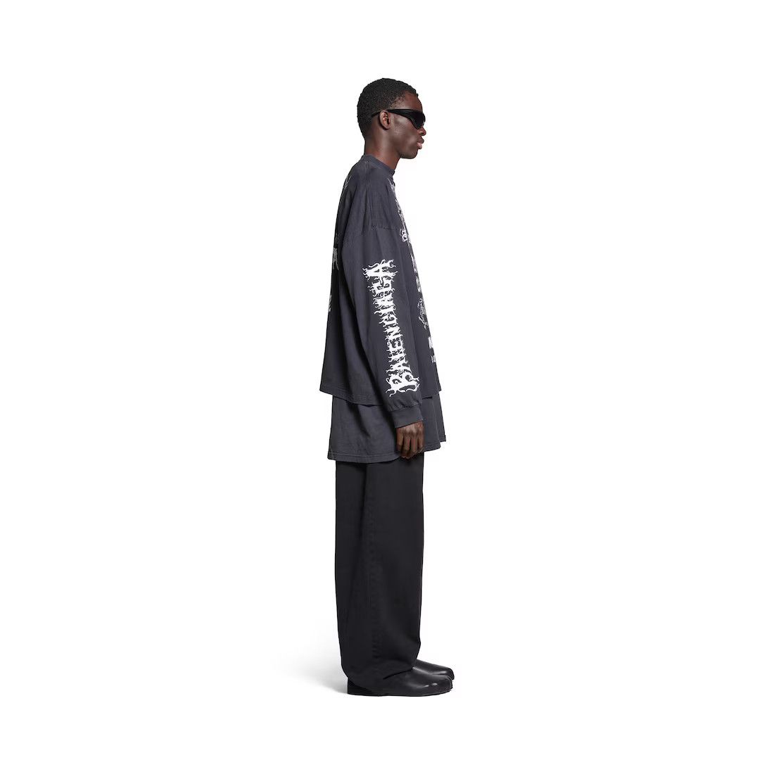 Balenciaga o1tr1nto0725 DIY Metal Long Sleeve T-Shirt Medium Fit Black Size US L / EU 52-54 / 3 - 2 Thumbnail