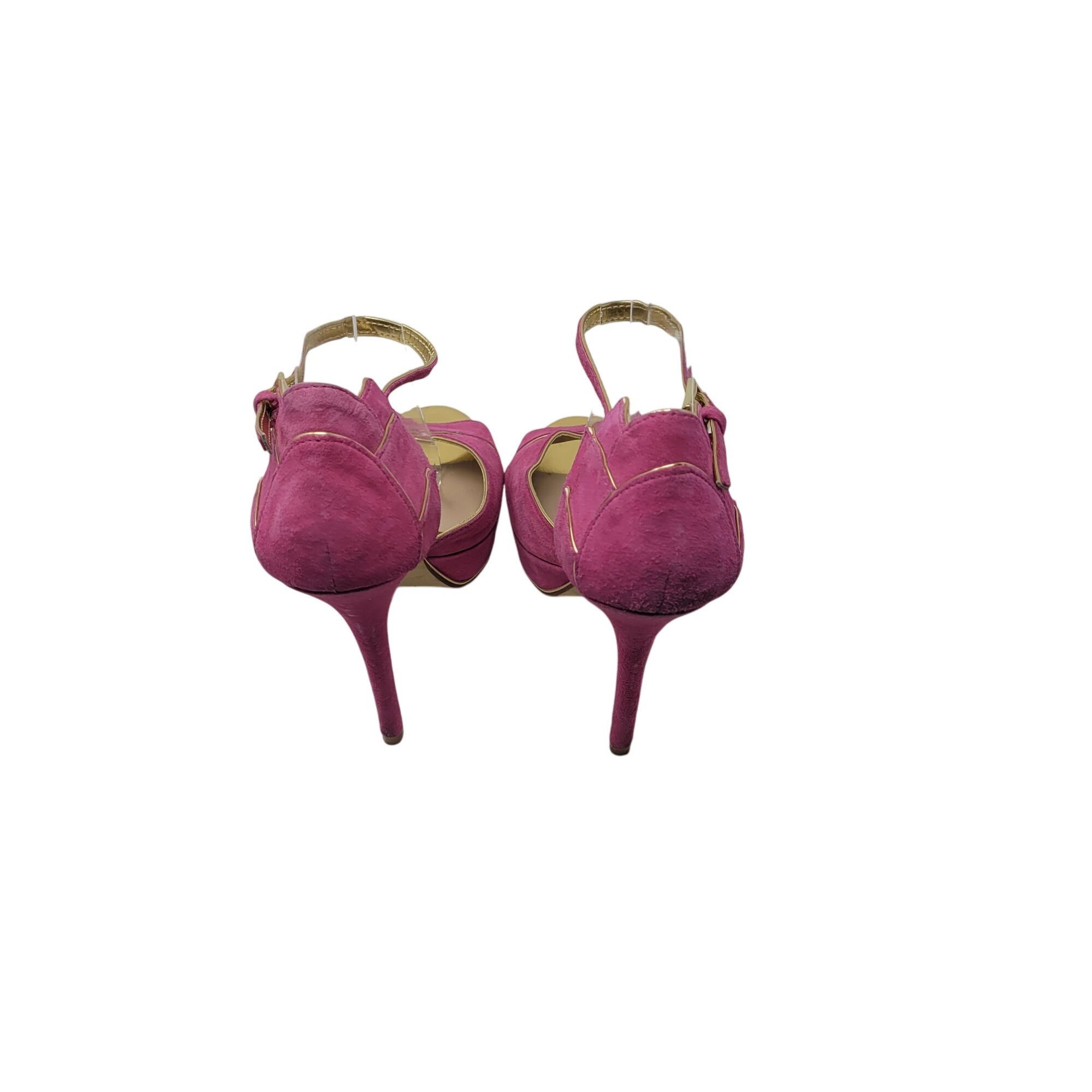 Designer Truth Or Dare Madonna Pink Suede Leather Stiletto Heels 7 Fa Size US 7 / IT 37 - 11 Thumbnail