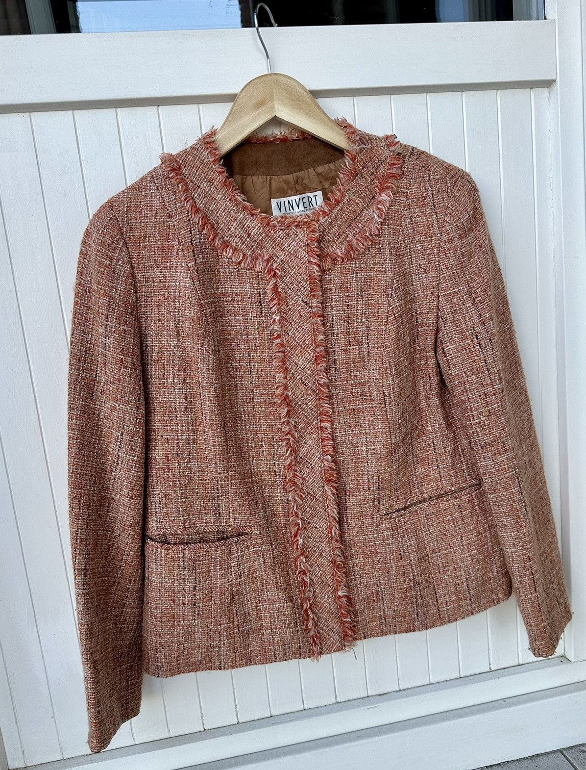 Japanese Brand Vintage Vinvert Tweed Jacket Made In Japan Size M / US 6-8 / IT 42-44 - 2 Thumbnail