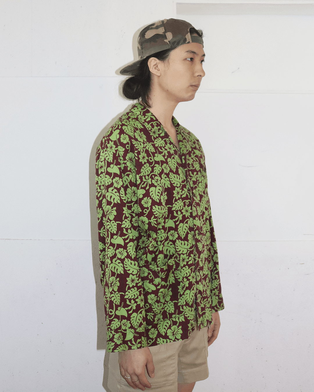 Jean Paul Gaultier Jean Paul Gaultier 1990s Leaves Printed Open Collar Shirt Size US L / EU 52-54 / 3 - 3 Thumbnail