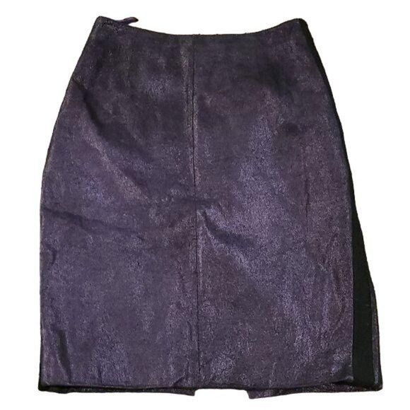 image of Venus Williams Size 8 Purple Leather Pencil Skirt, Women's