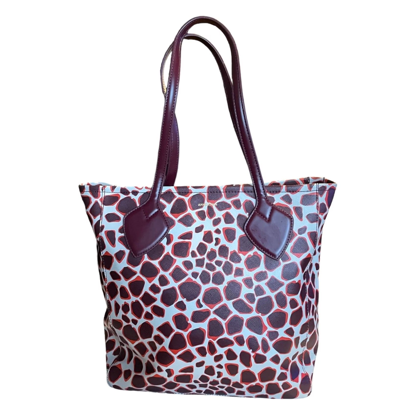 Anne Klein VINTAGE Anne Klein Giraffe Print Large Purse Shoulder Bag Brown Tote Women Size ONE SIZE - 6 Thumbnail