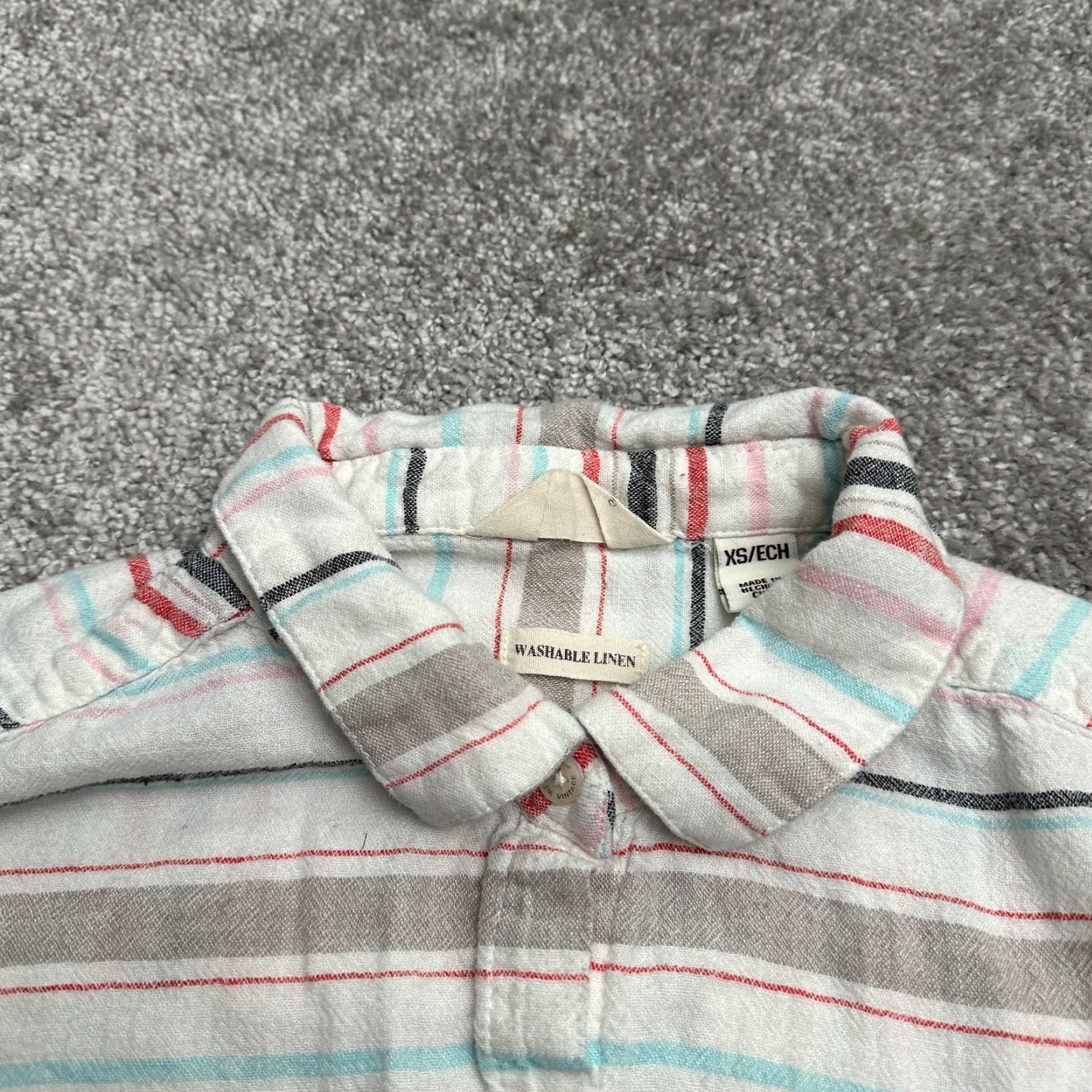 Weatherproof Weatherproof Shirt Adult XS Multicolor Striped Linen Sleeveless Button-Down Casual Size XS / US 0-2 / IT 36-38 - 3 Thumbnail