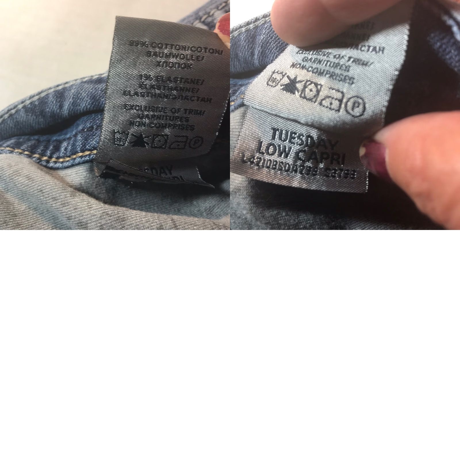 Silver Jeans Co. Vintage Silver Jeans Co. Women's Capri Pants Low Rise Distressed Embroidered Logo Cotton Blue Size 31 Size 24" / US 00 / IT 34 - 8 Thumbnail