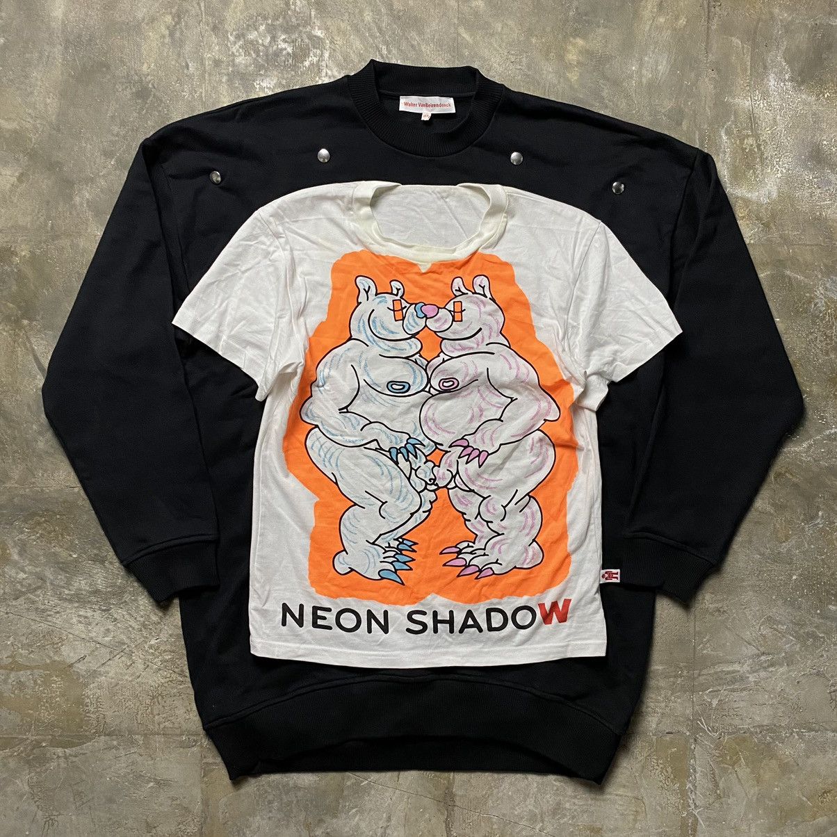 Walter Van Beirendonck SS’22 Neon Shadow Layered Shirt Sweater Size US S / EU 44-46 / 1 - 1 Thumbnail