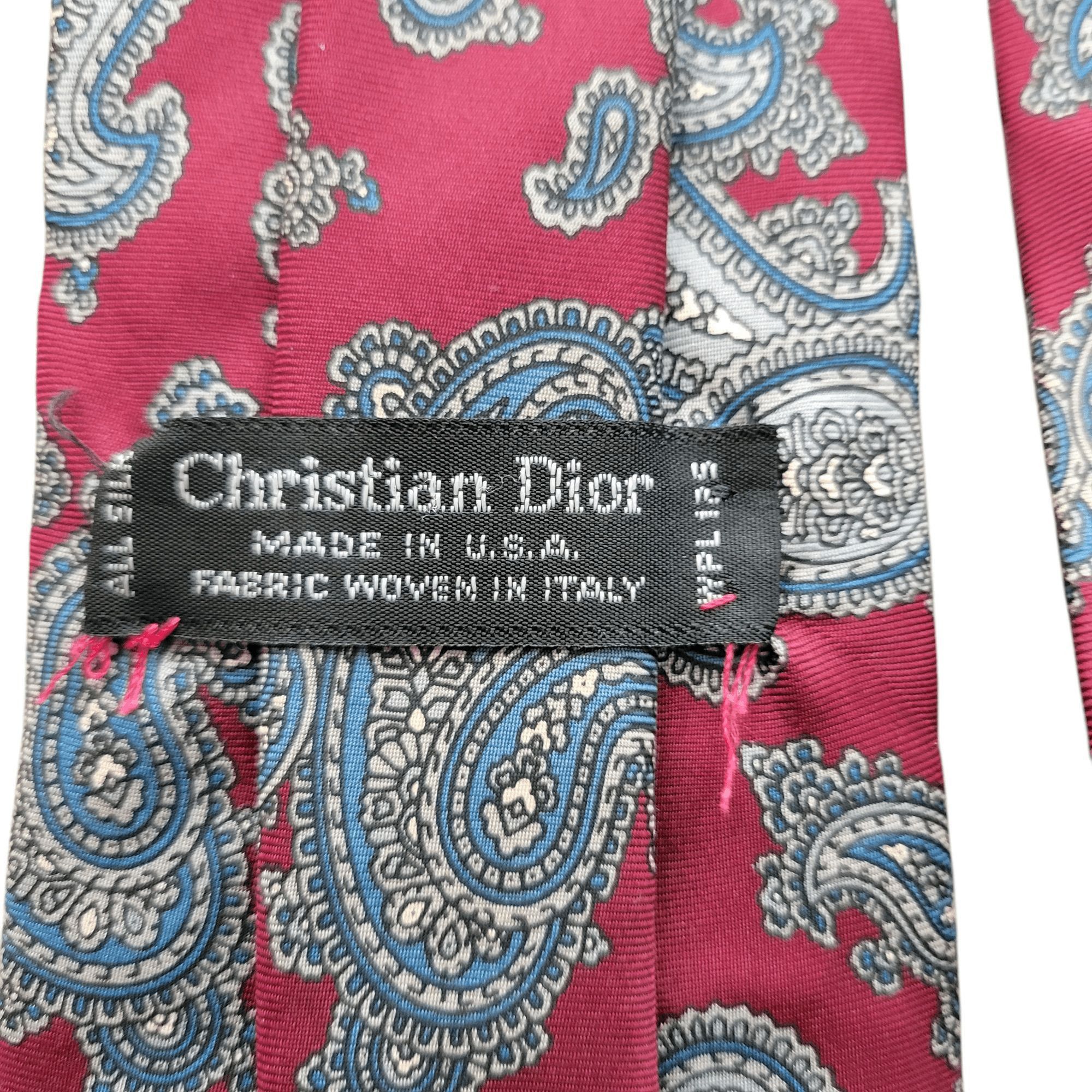 Christian Dior Monsieur Christian Dior Men's Silk Fabric Woven Tie 3.5" Width 60" Size ONE SIZE - 3 Thumbnail