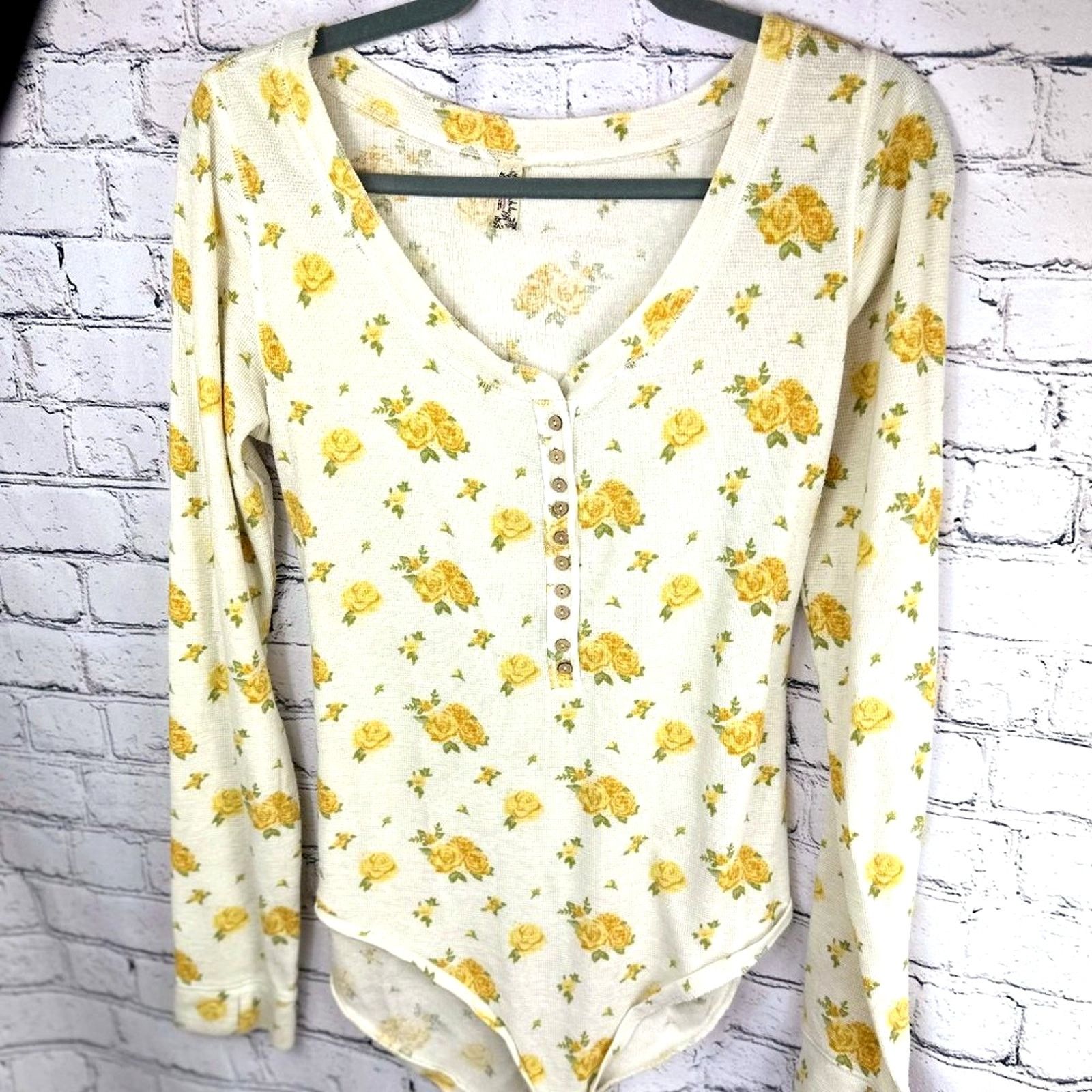Free People Free People Dylan Thermal Floral Bodysuit Sunny Weather - XL Size XL / US 12-14 / IT 48-50 - 6 Thumbnail