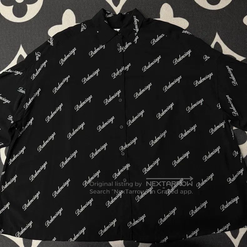 Balenciaga Balenciaga Black and White Fully Printed Short-Sleeve T-Sh Size XXS / US 00 / IT 34 - 1 Thumbnail