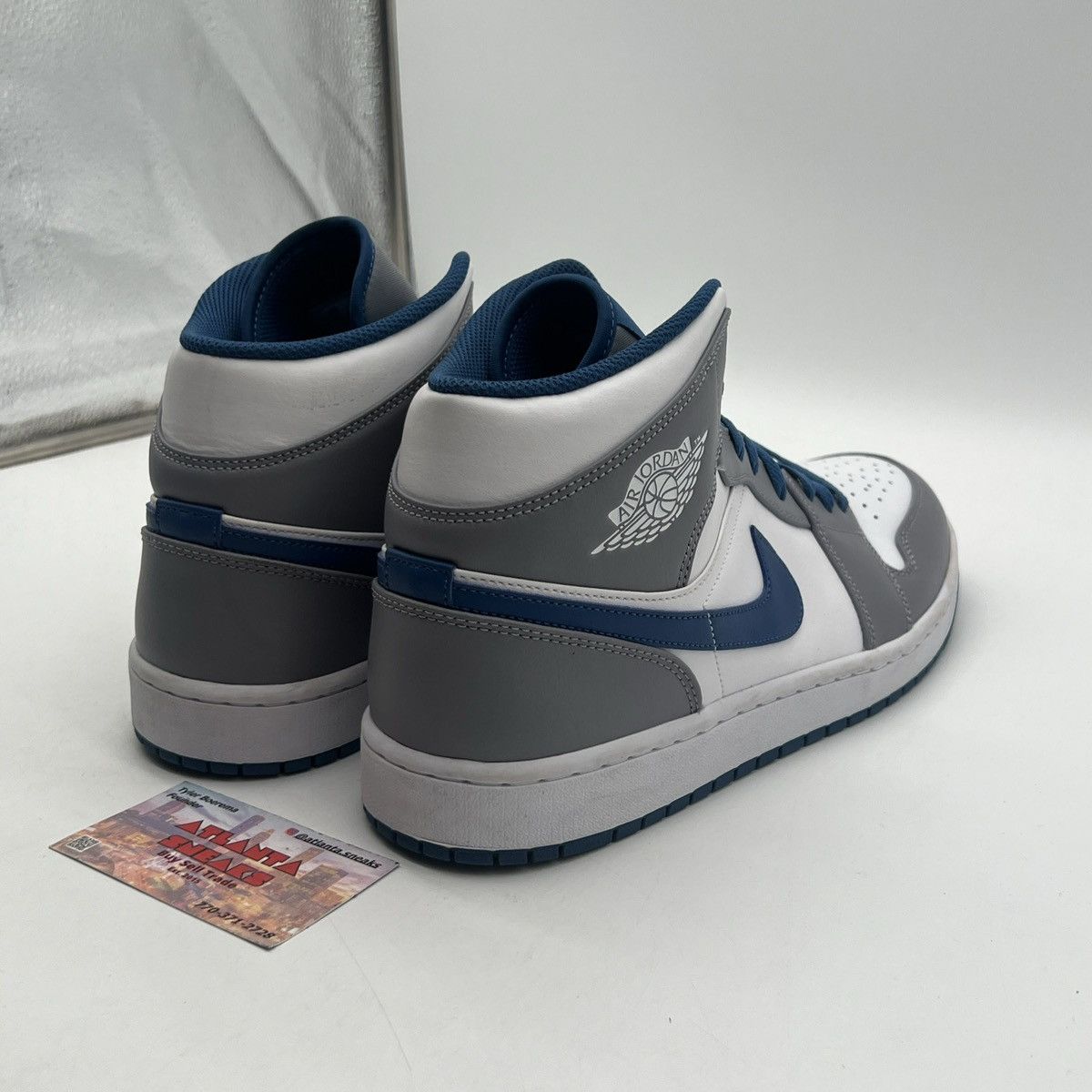 Nike Air Jordan 1 Mid cement true blue Size US 12 / EU 45 - 5 Thumbnail