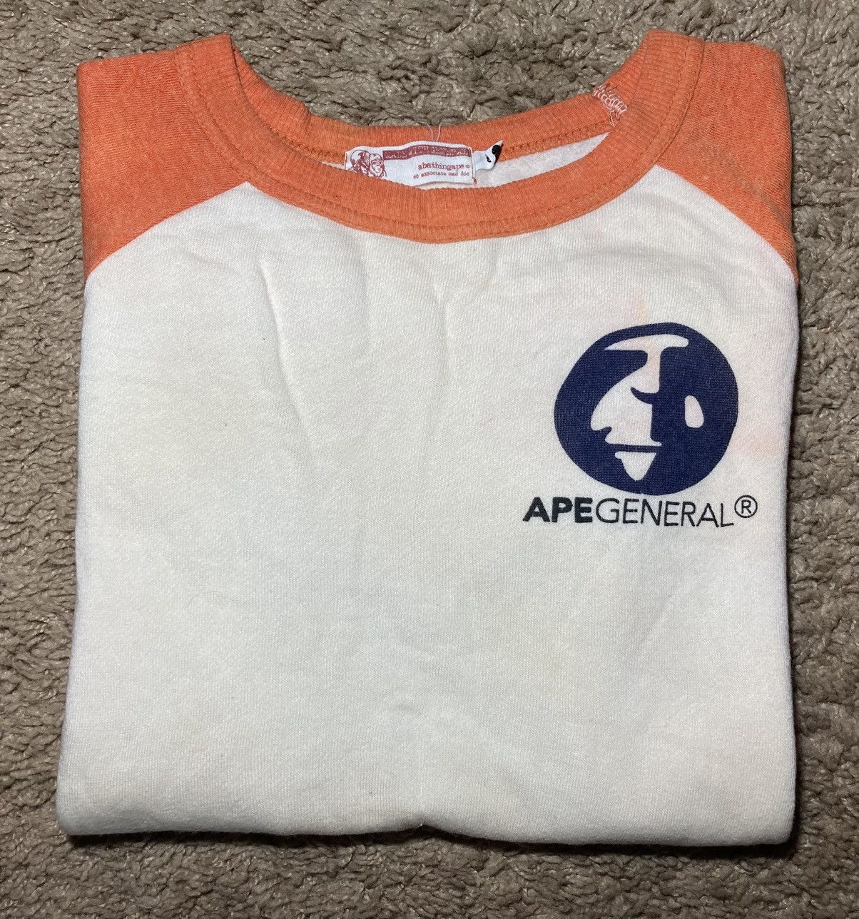 2000 Bape Raglan Ape General Logo 90s Crop Can Nigo OG