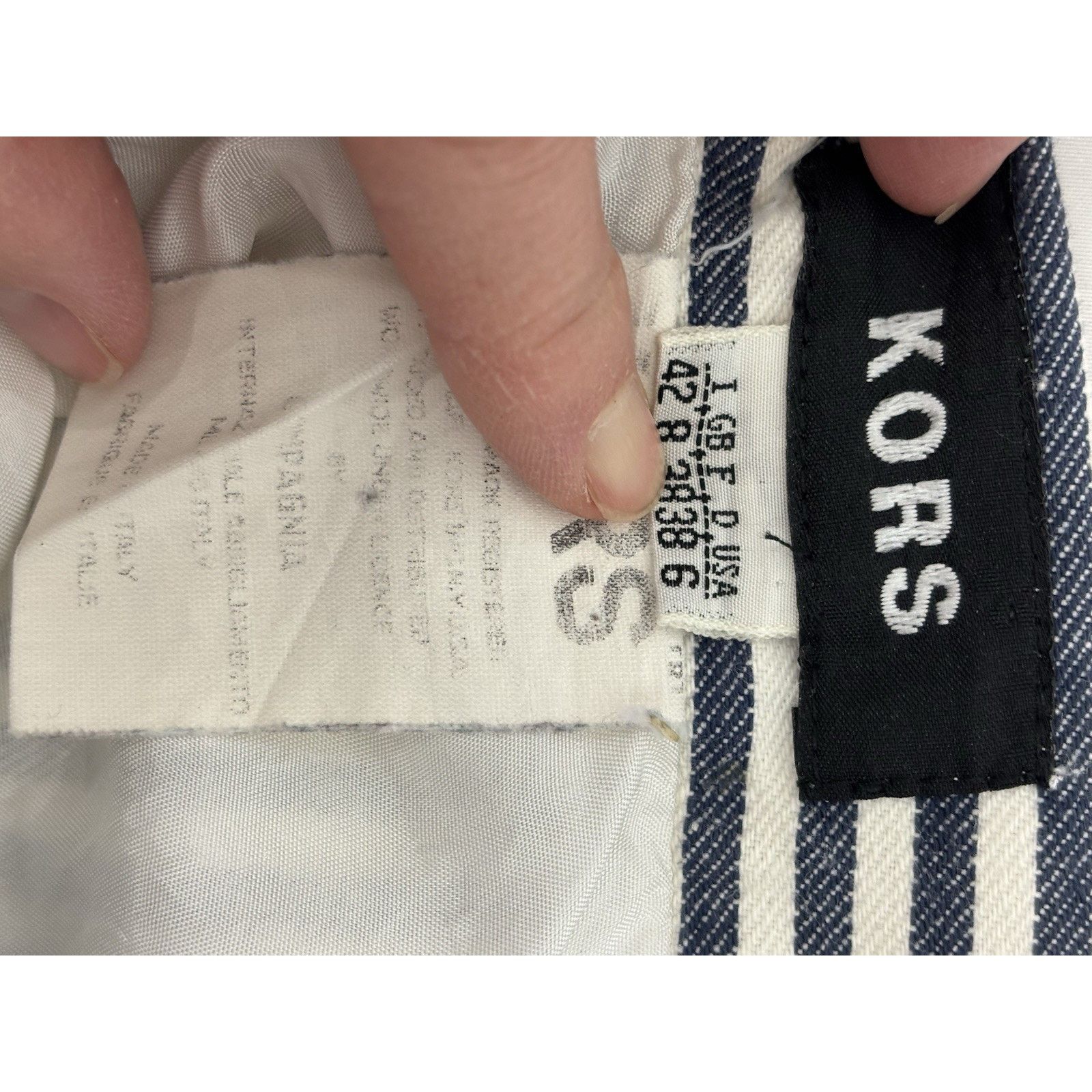 Michael Kors Kors Vintage Michael Kors Blue White Striped Denim Skort 6 Size 28" / US 6 / IT 42 - 9 Thumbnail