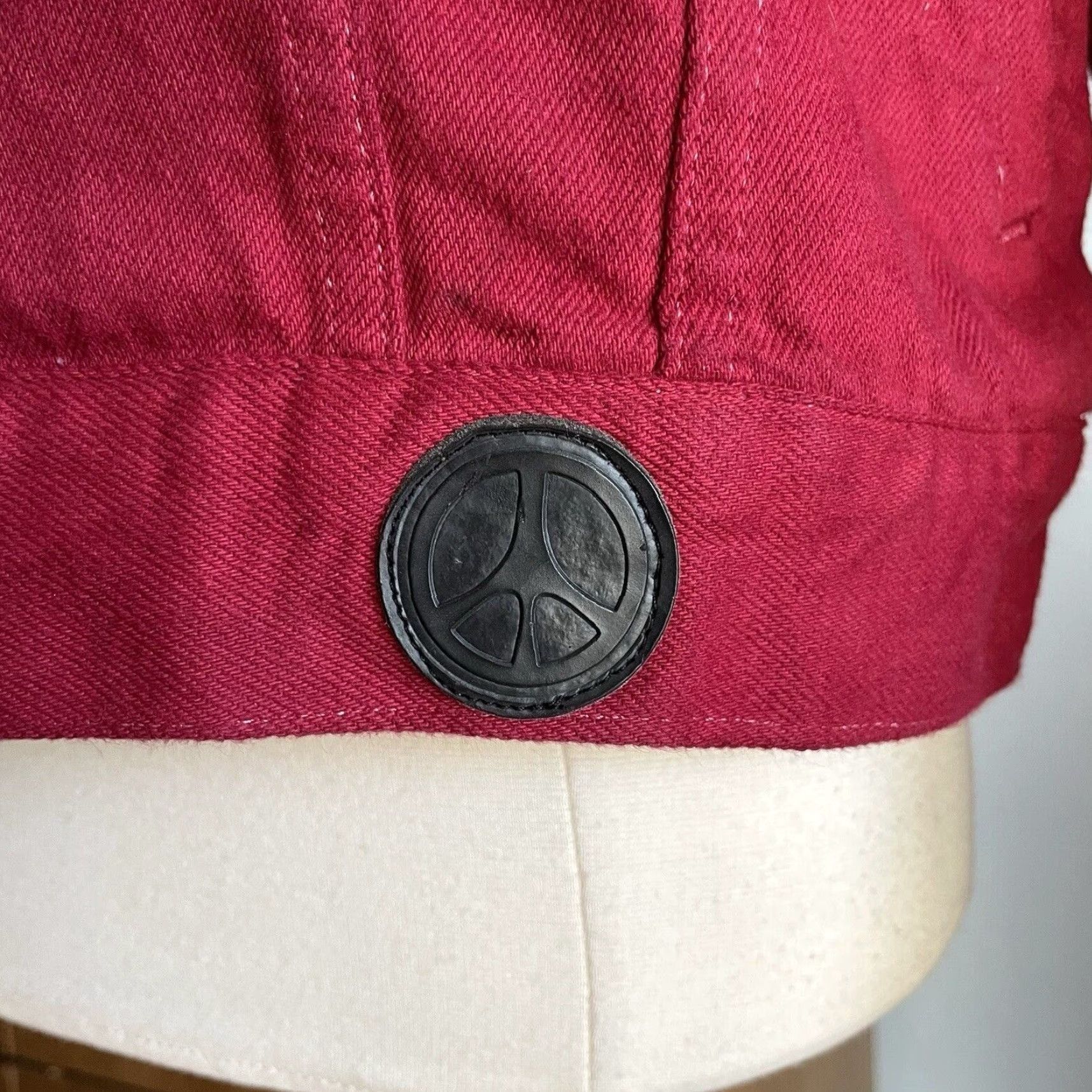 Moschino VINTAGE Moschino Jeans Red Denim Jean Jacket Trucker US 38 / IT 54 Womens Jacket L Cotton Logo 90s Button Front Pockets Size 36" / US 14 / IT 50 - 5 Thumbnail