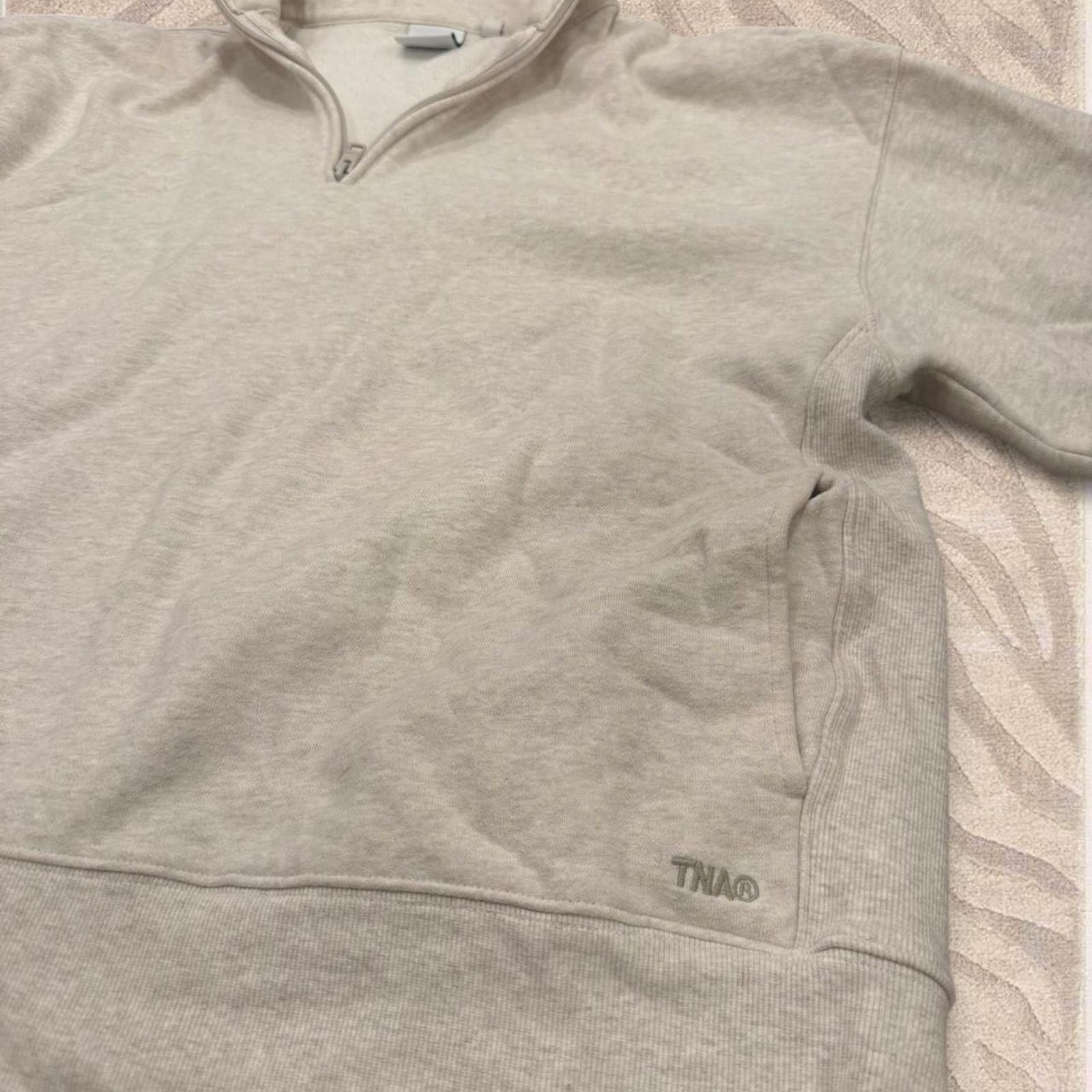 TNA ARITZIA Cream quarter zip sweatshirt from TNA Size L / US 10 / IT 46 - 3 Thumbnail