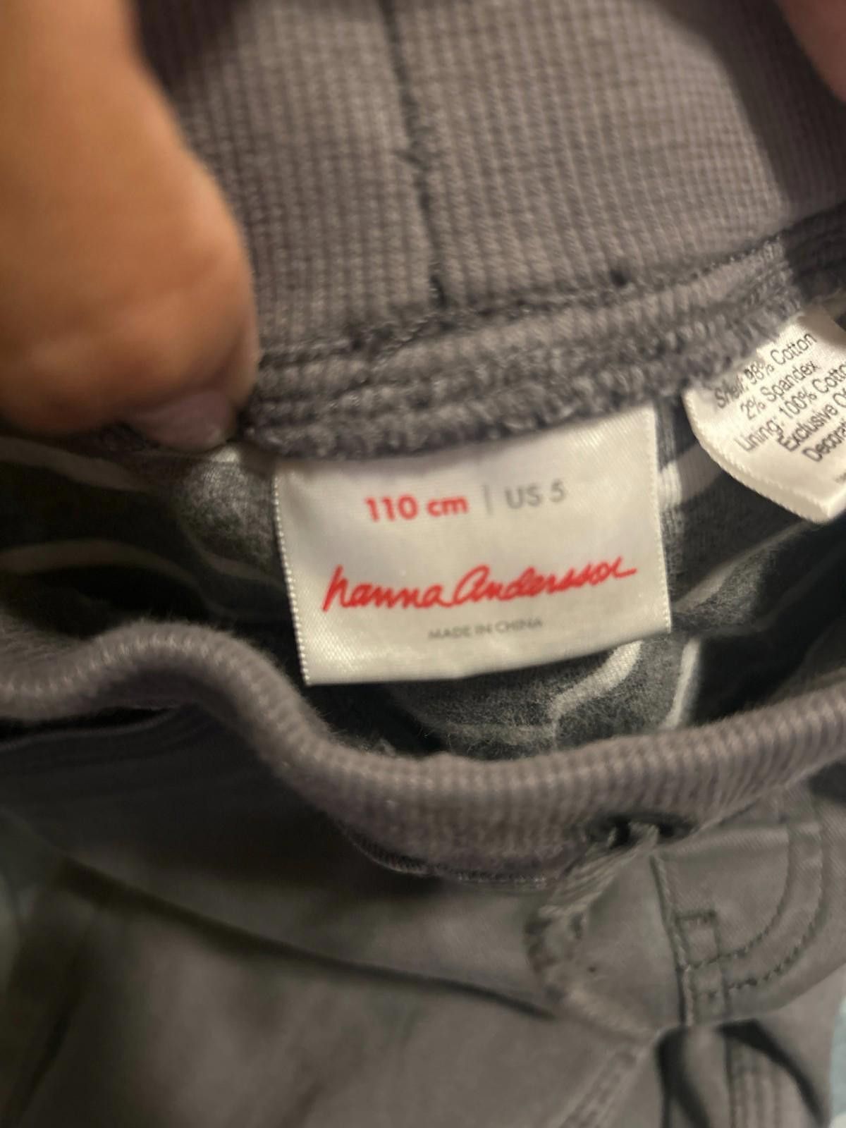 Designer Hanna Andersson Pants size 110(5T) Gray Pull Strings Pockets Size US 26 / EU 42 - 4 Thumbnail