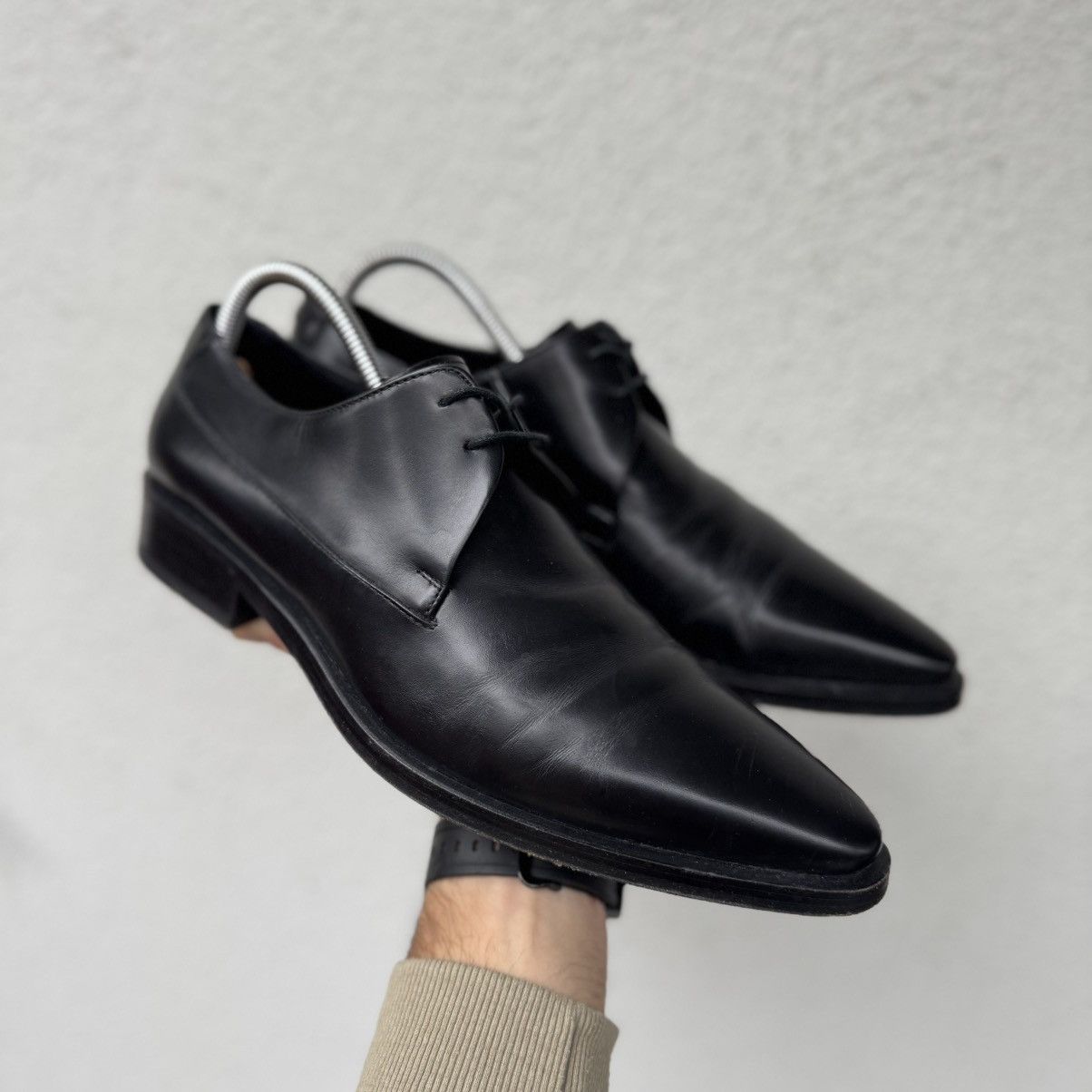 Gucci Gucci Vintage Derby Leather Black Shoes size 41.5 Size US 8 / EU 41 - 1 Thumbnail