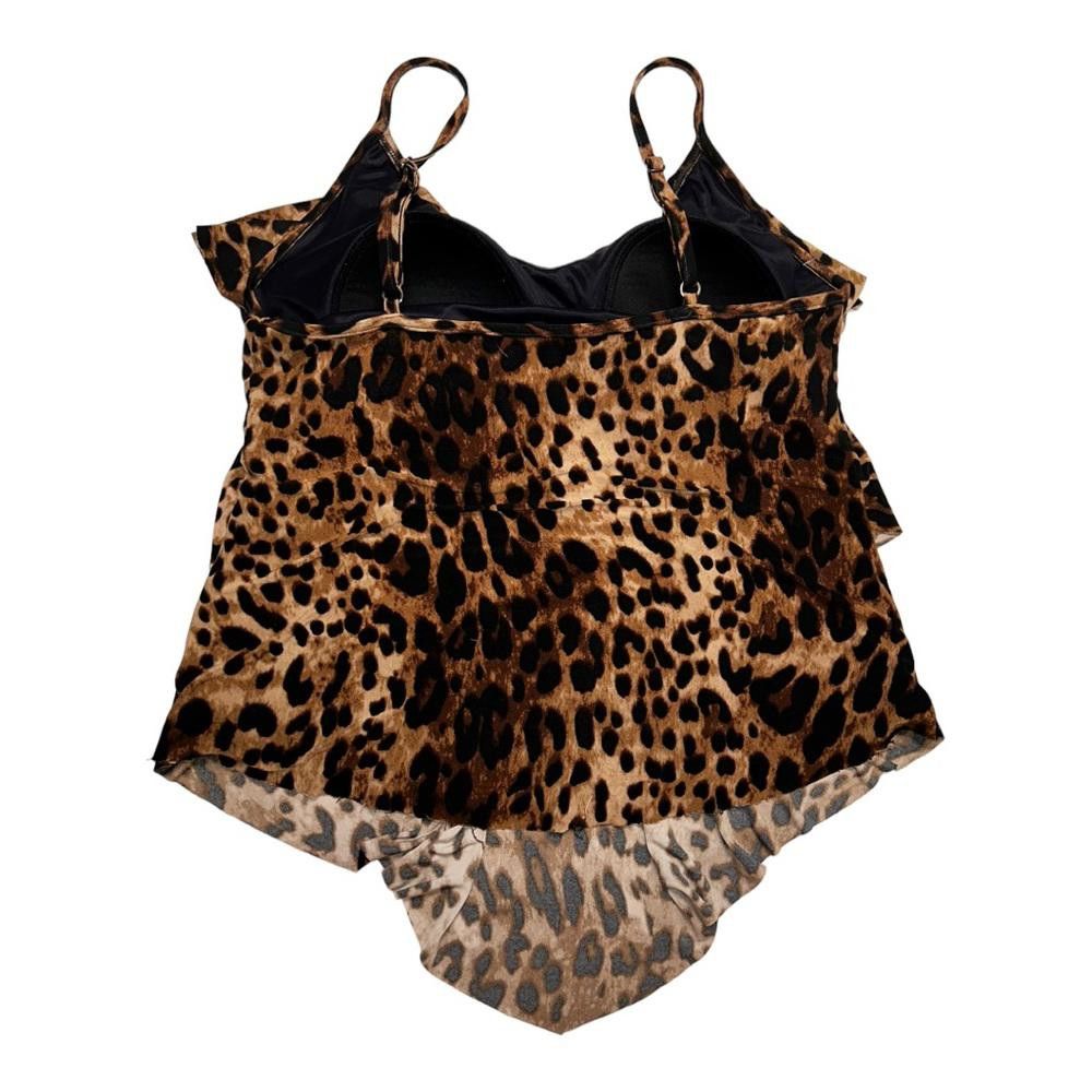 Designer Magicsuit l Rita Leopard Print Tankini Swimsuit Top Size 12 Size ONE SIZE - 3 Thumbnail