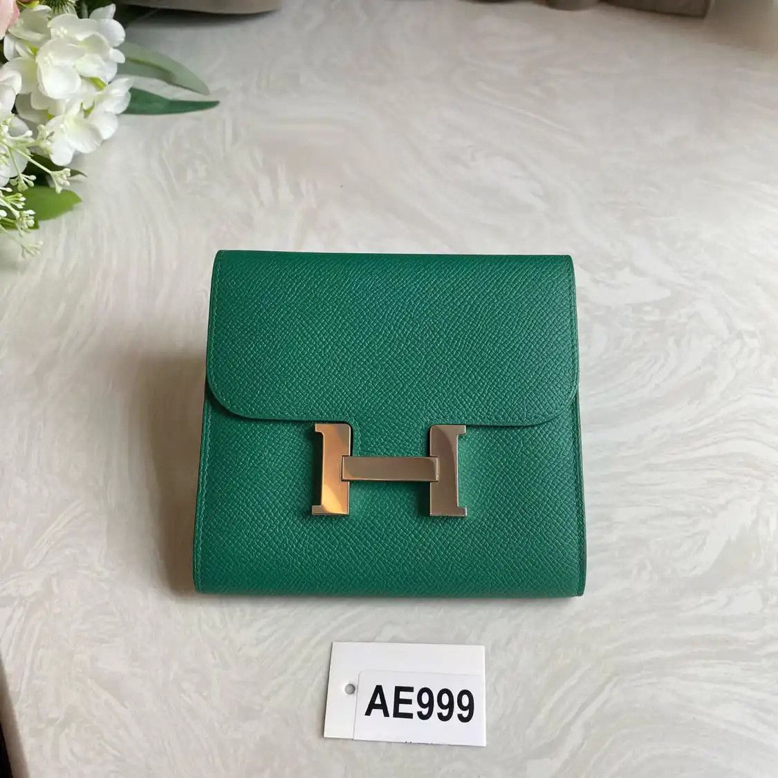 Hermes Hermes Constance Slim dazzling green Evercolor cowhide leather Constance bag wal Size ONE SIZE - 1 Thumbnail