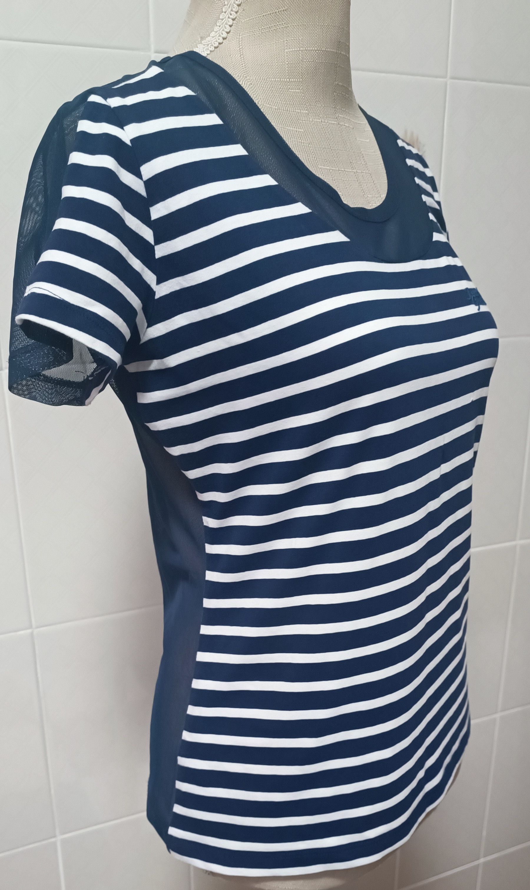 Jean Paul Gaultier Stripes Bi-material T-shirt Size M / US 6-8 / IT 42-44 - 2 Thumbnail