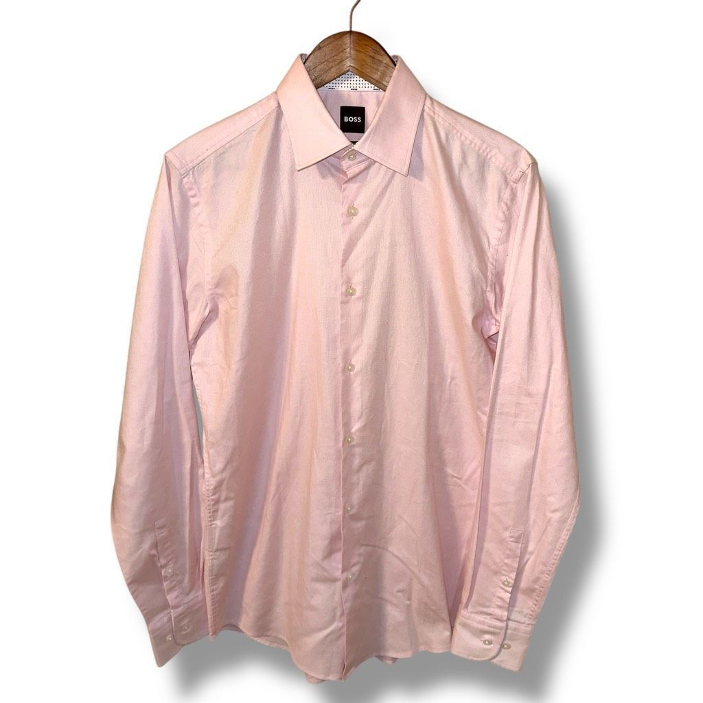 Hugo Boss Boss Hugo Boss Pink Slim-Fit Spread Collar Dress Shirt M 15. Size US M / EU 48-50 / 2 - 1 Thumbnail