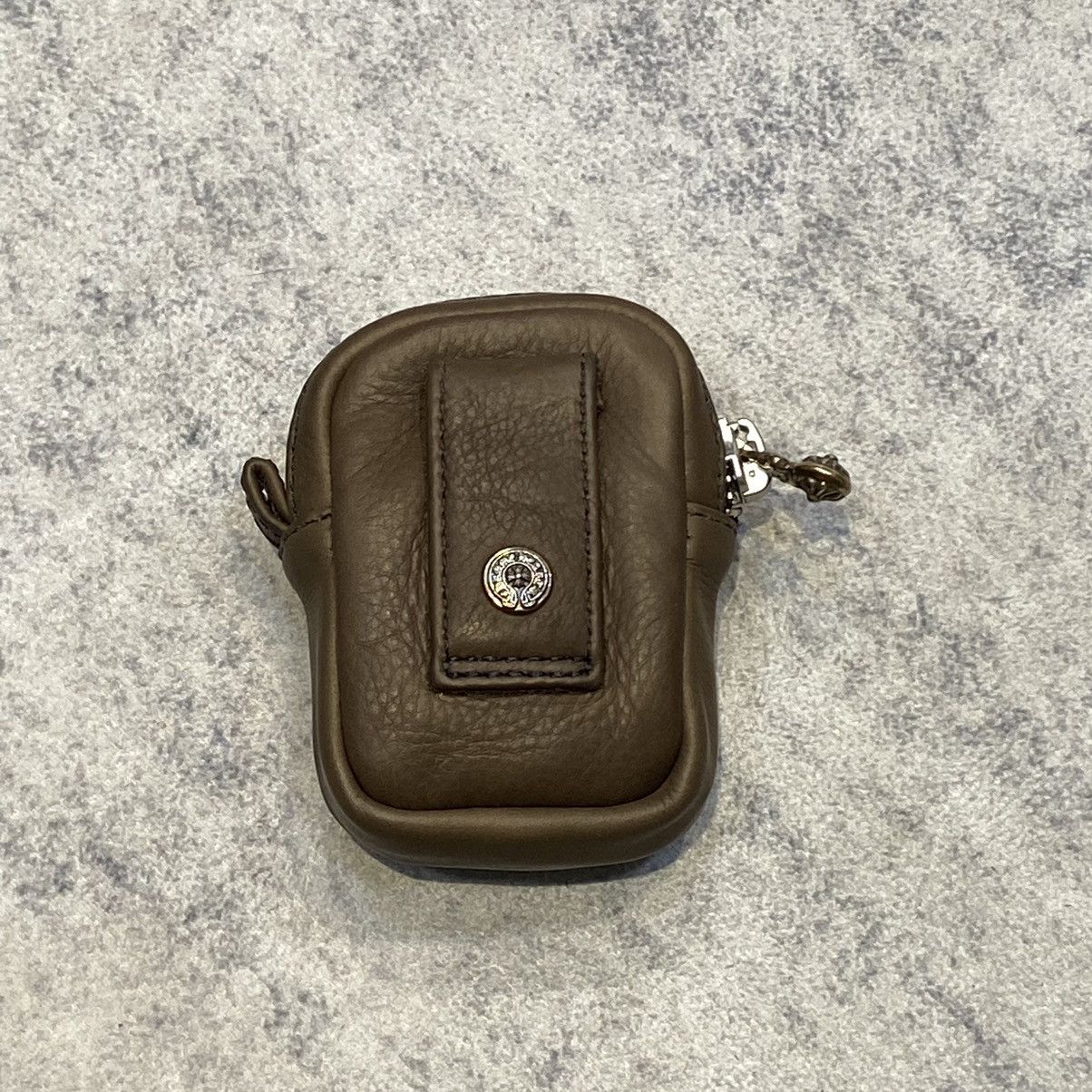 Chrome Hearts Leather cross patch AirPod case bag