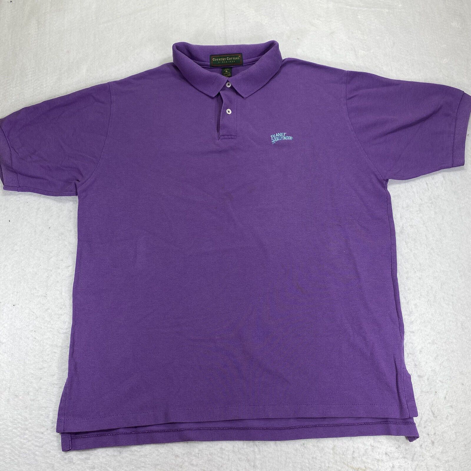 Cotton Club Vintage Planet Hollywood XL Purple Polo Restaurant Shirt USA Size US XL / EU 56 / 4 - 1 Thumbnail