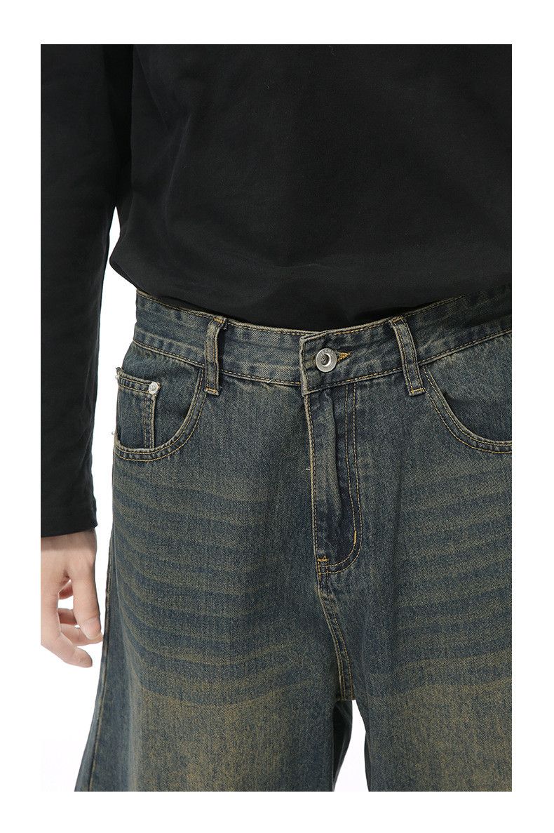 Vintage Japanese retro wide-leg distressed scimitar washed jeans Size US 32 / EU 48 - 5 Thumbnail