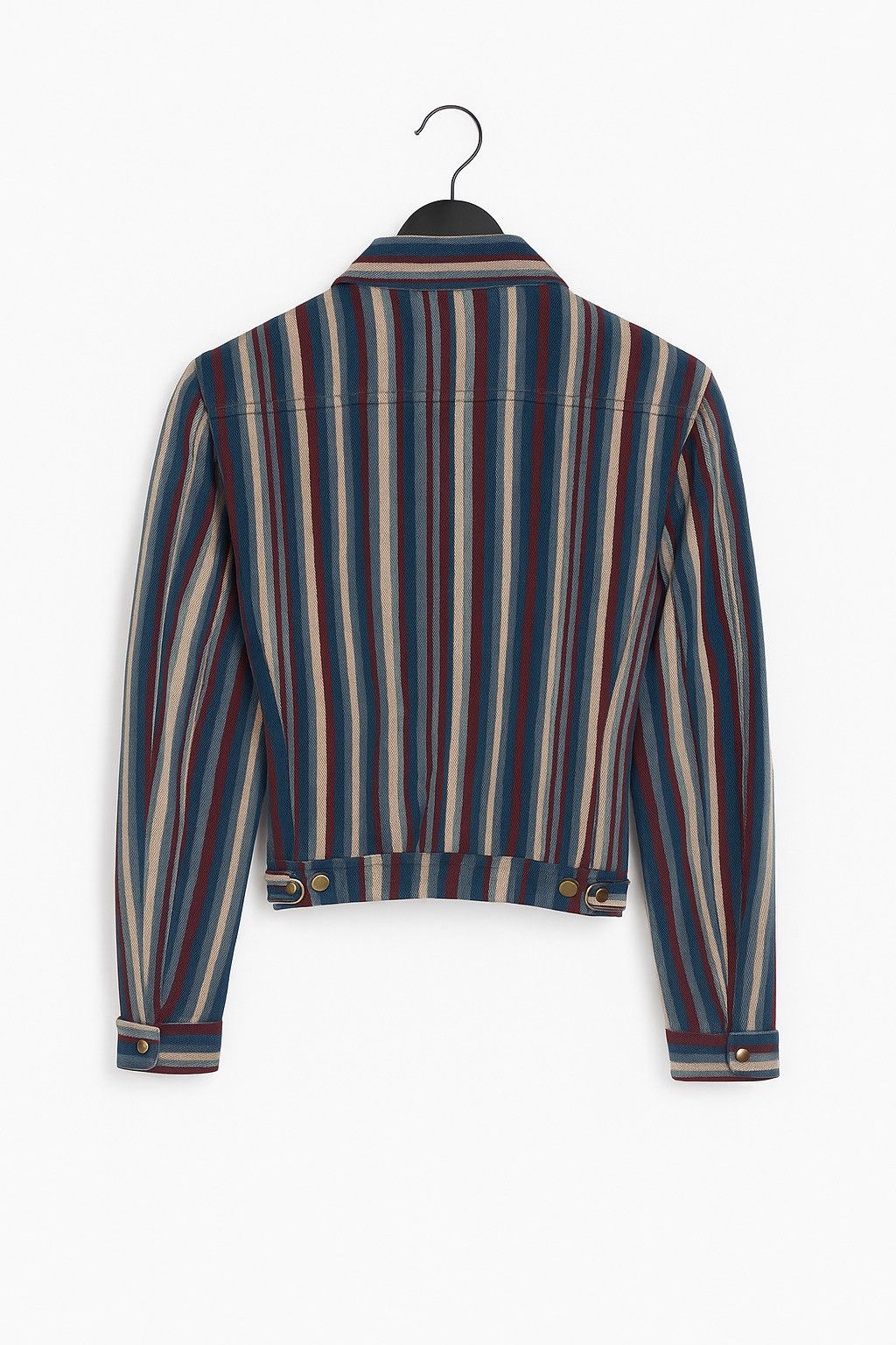 Japanese Brand Vintage “Powder” Striped Cotton Jacket Workwear Style Size M / US 6-8 / IT 42-44 - 2 Thumbnail