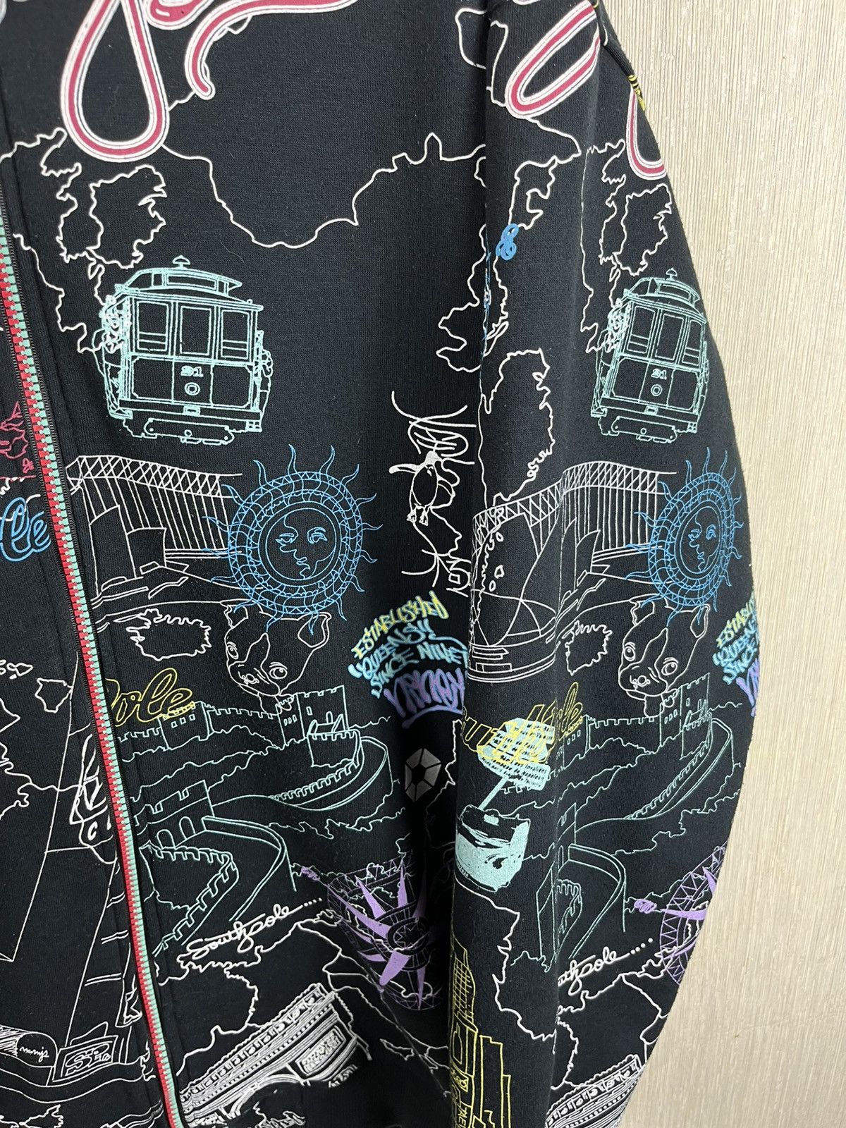 Southpole Vintage South Pole y2k all over print full zip hoodie baggy Size US XL / EU 56 / 4 - 10 Thumbnail
