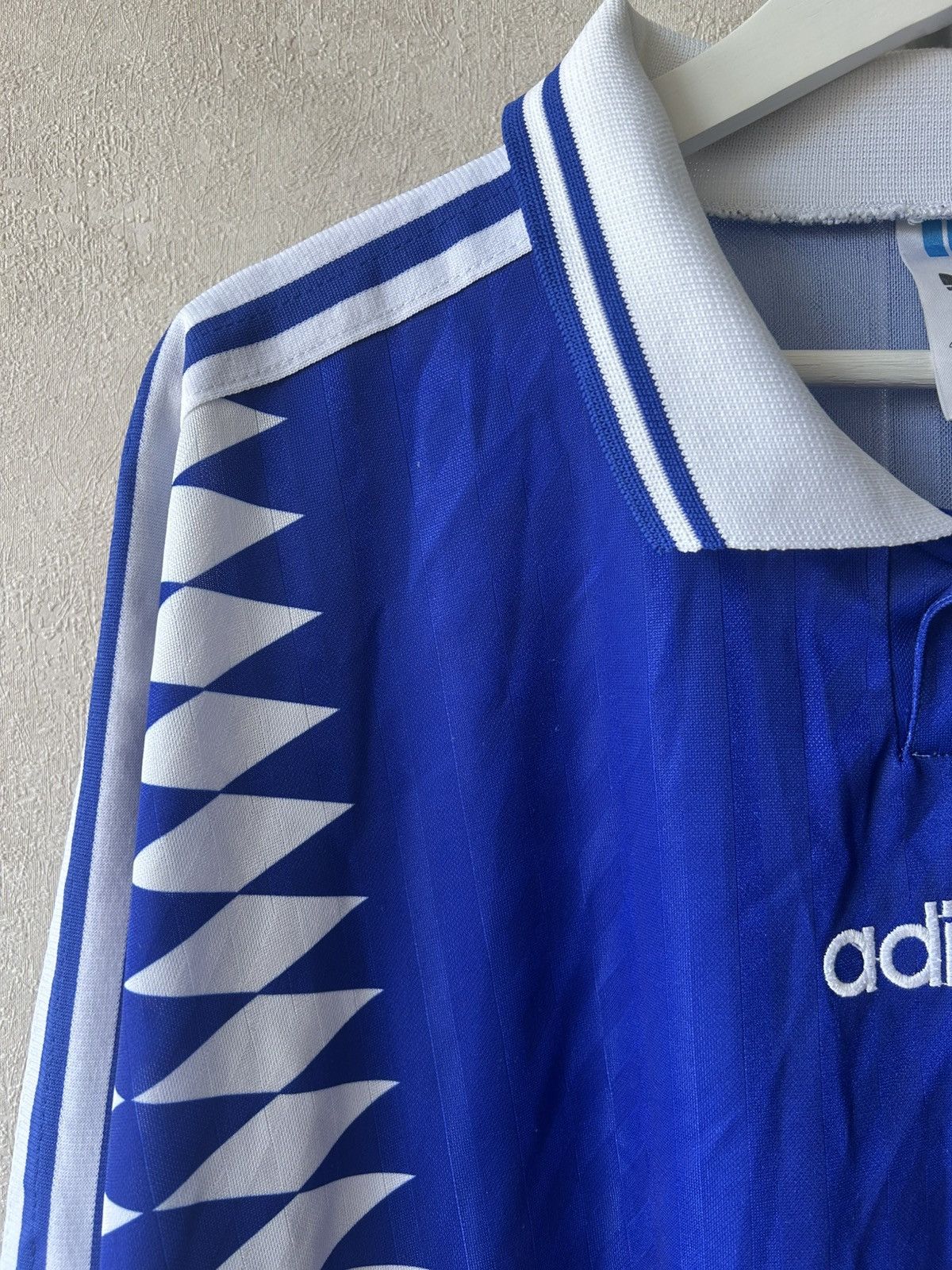 Adidas Vintage 90s Adidas Diamond Print Long Sleeve Soccer Jersey Size US XL / EU 56 / 4 - 8 Thumbnail