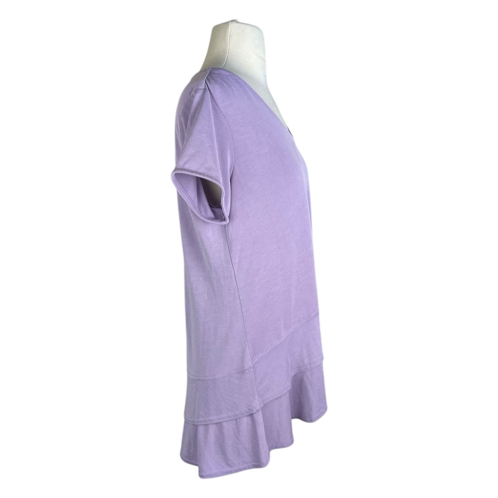 Vintage Green Tea Lavender Tiered Ruffle Short Sleeve Top Size S / US 4 / IT 40 - 2 Thumbnail