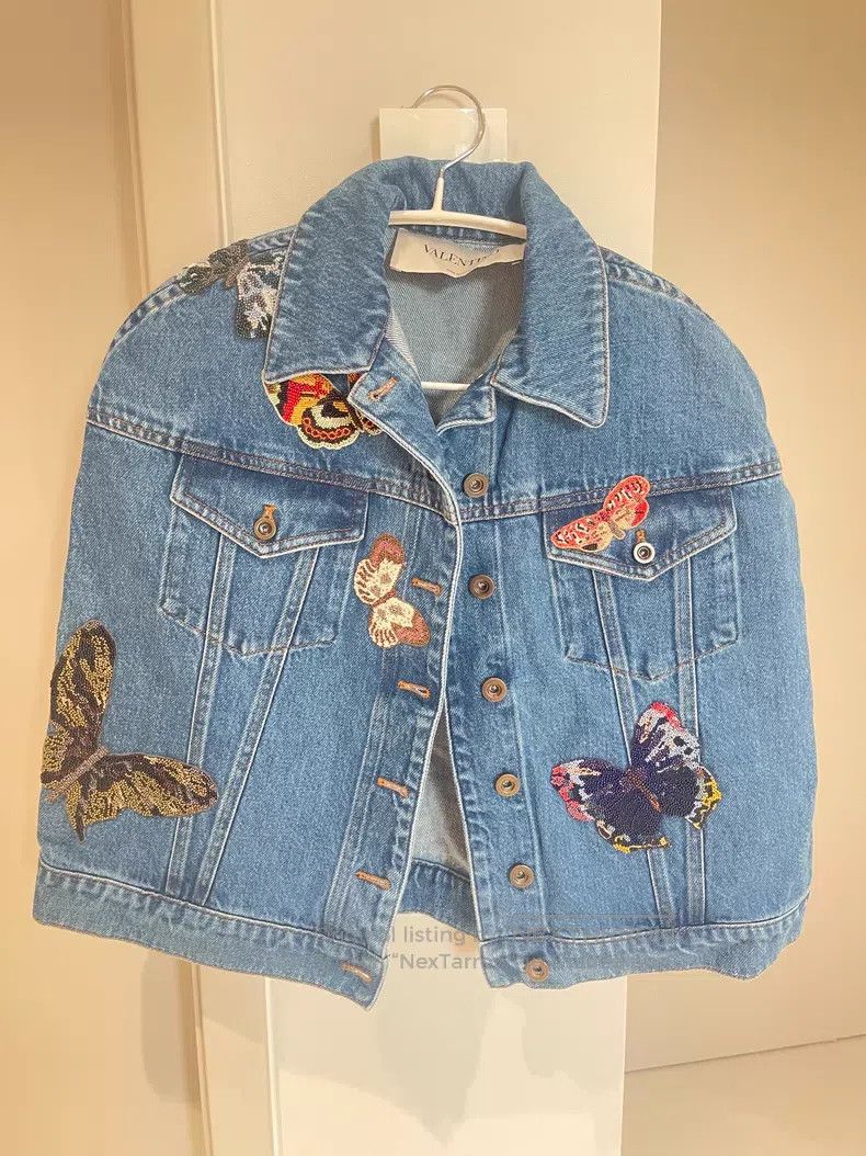 Valentino Valentino Butterfly embroidered denim jacket Size S / US 4 / IT 40 - 1 Thumbnail