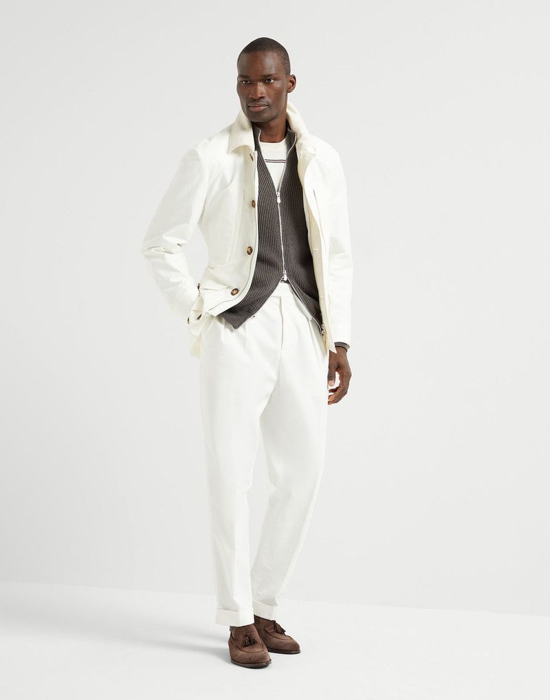 Brunello Cucinelli o1la1rc1a0326 English Rib Zip Cardigan in Dark Grey Size US S / EU 44-46 / 1 - 5 Thumbnail