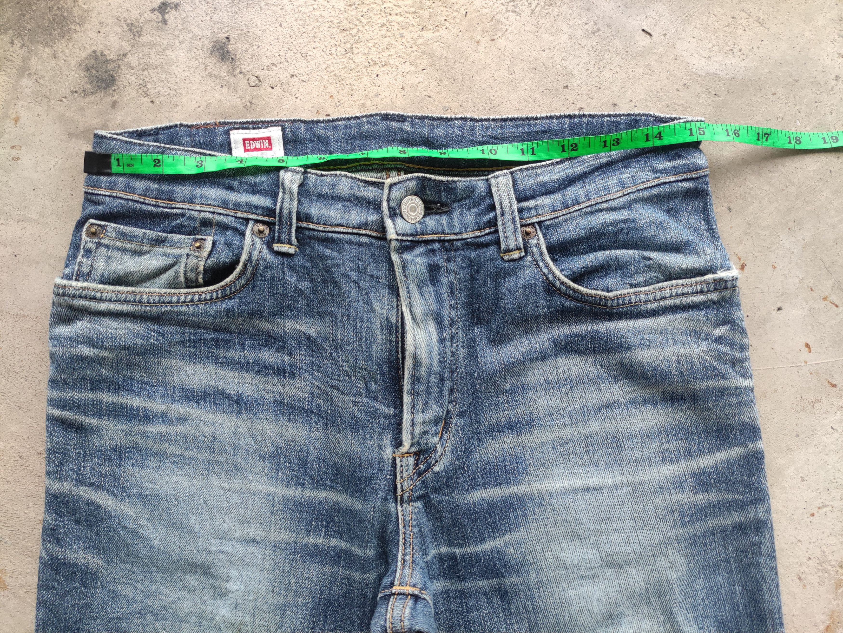 Edwin Vintage Edwin Japan Jean Distressed Faded Denim Size US 31 - 6 Thumbnail