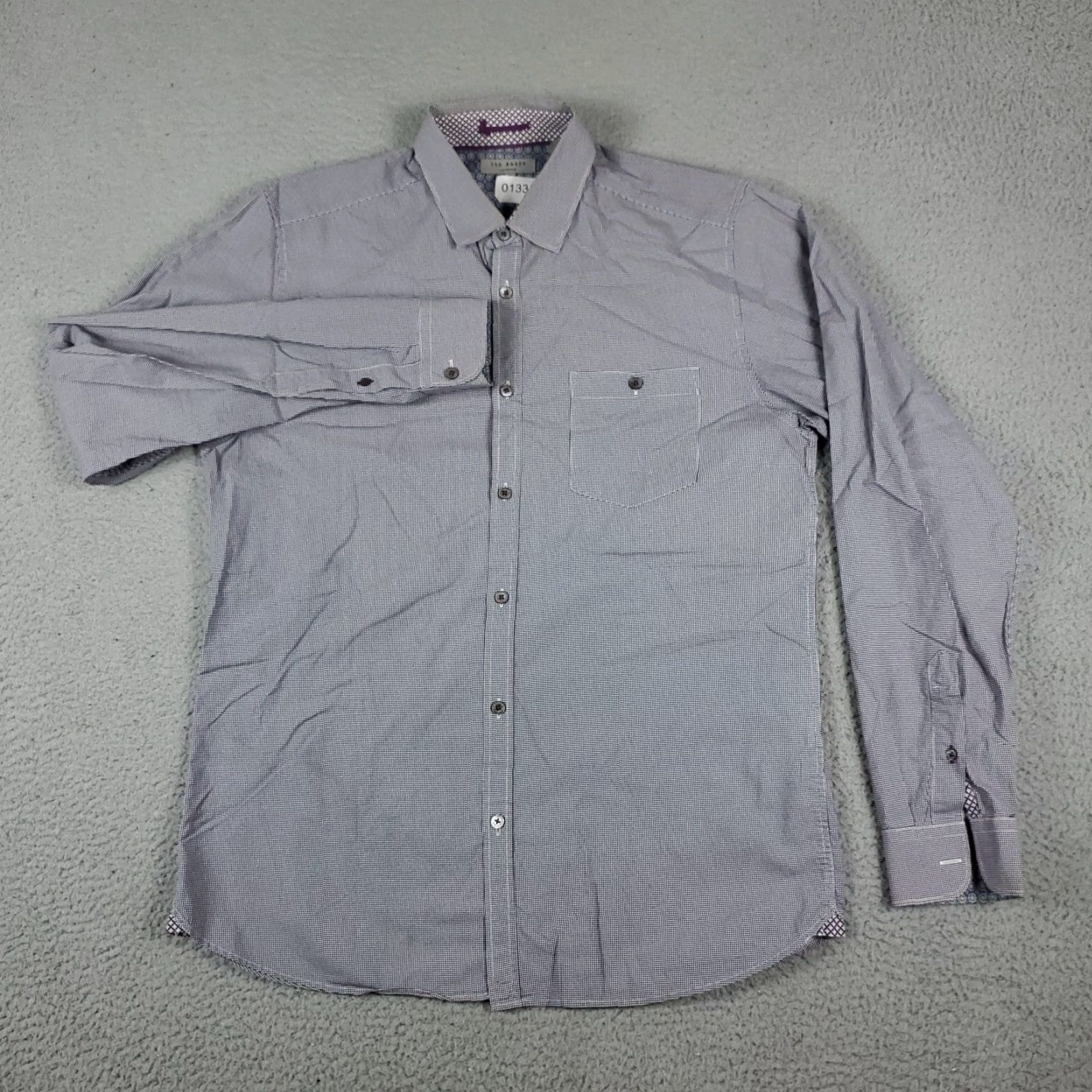 Ted Baker Ted Baker Purple Mens Long Sleeve Button-Up Shirt Size 4 - Polka Dot, Casual/Business Size US S / EU 44-46 / 1 - 2 Thumbnail